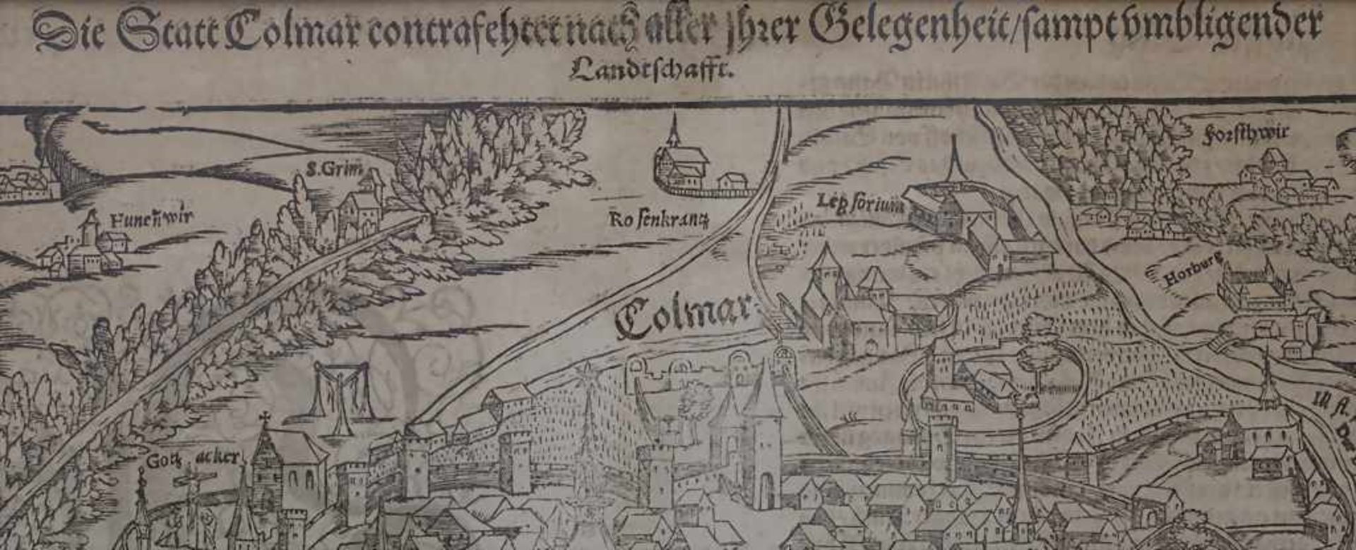 Sebastian Münster (1489-1552), Historische Karte von Colmar / A historic Map of ColmarTitel: 'Die - Image 5 of 7