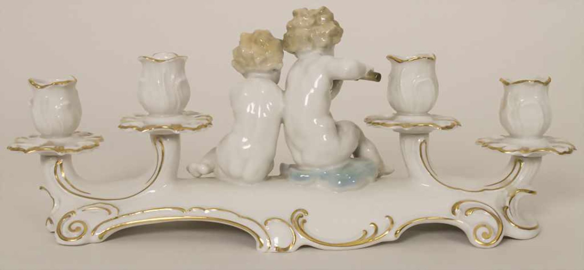 Kerzenleuchter mit zwei Putten / A candleholder with two cherubs, Karl Tutter (1883 - 1969), - Bild 2 aus 7