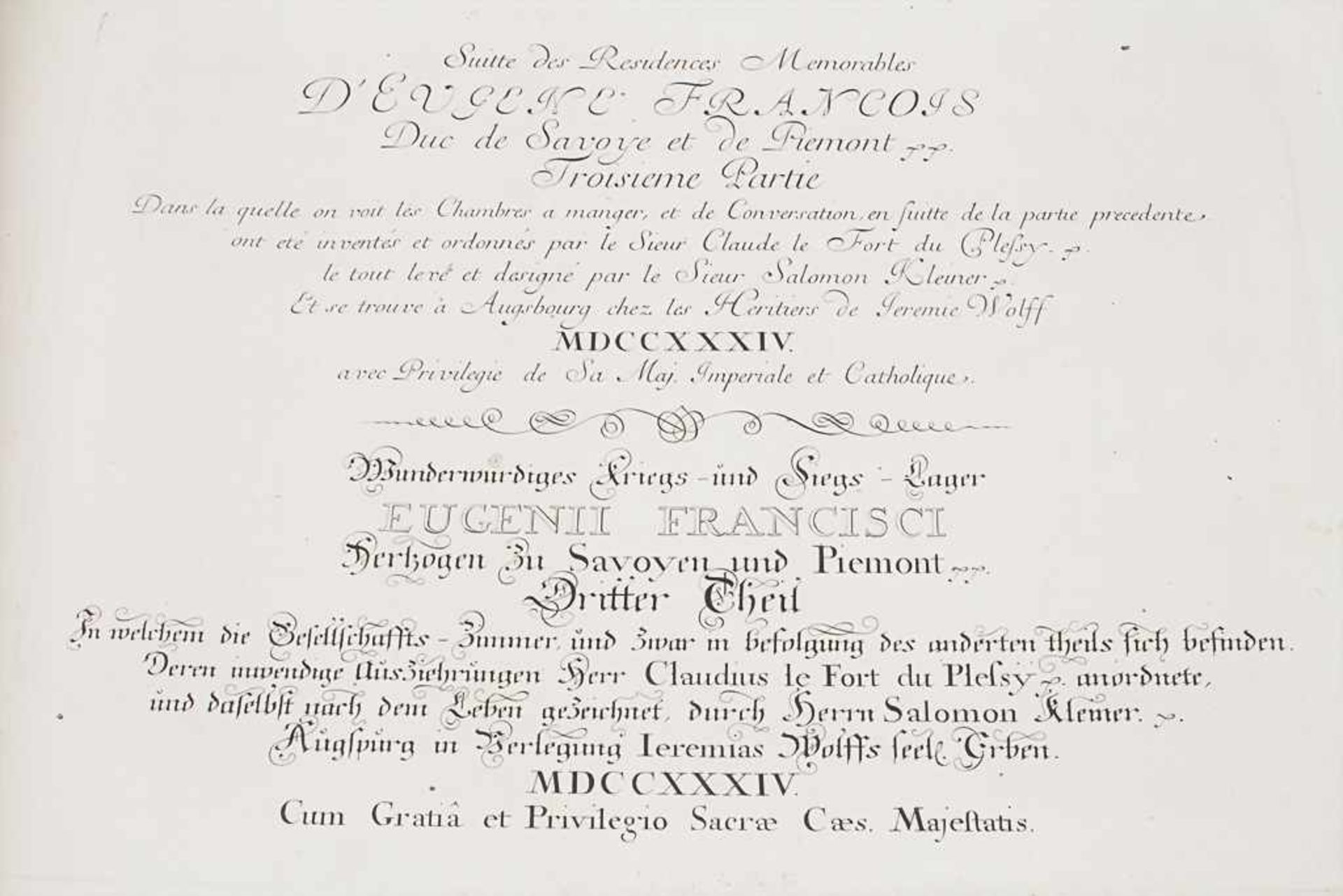 Salomon Kleiner (1700-1761), 'Suitte des Residences Memorables Eugene Francois Duc de Savoye et de - Bild 12 aus 12