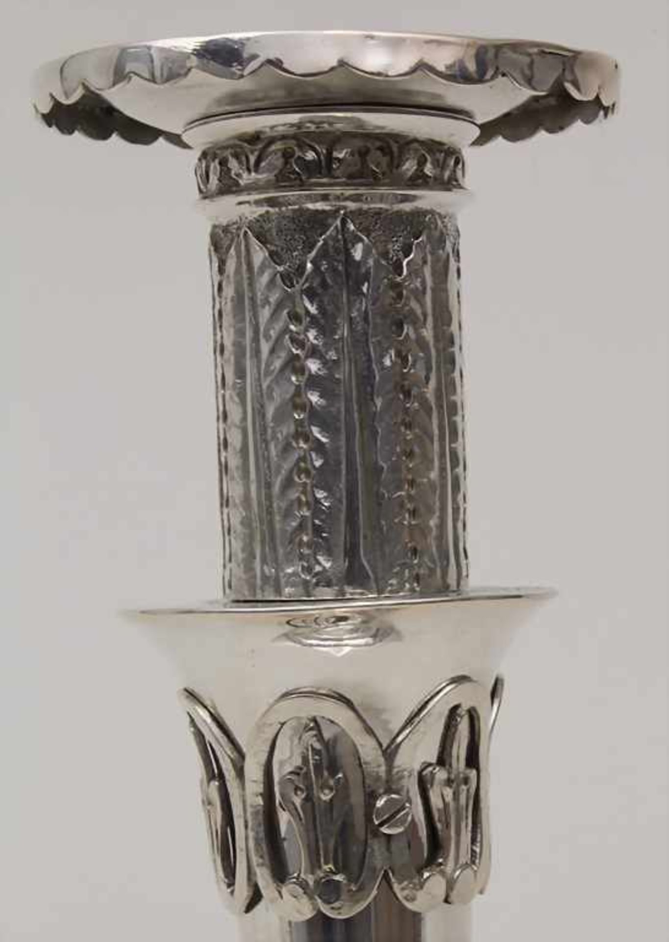 Paar Kerzenleuchter / A pair of silver candlesticks, Anton Friedrich Burgmüller, Weissenfels, um - Bild 12 aus 15