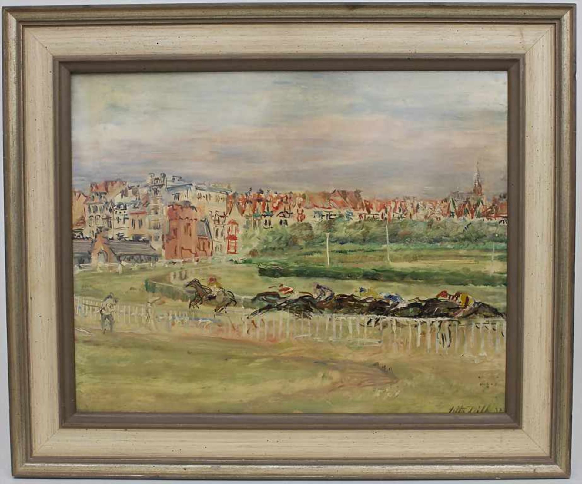 Otto Dill (1884-1957) (Zuschreibung / attributed), 'Pferderennen vor Stadtkulisse' / 'A horse race - Image 2 of 6