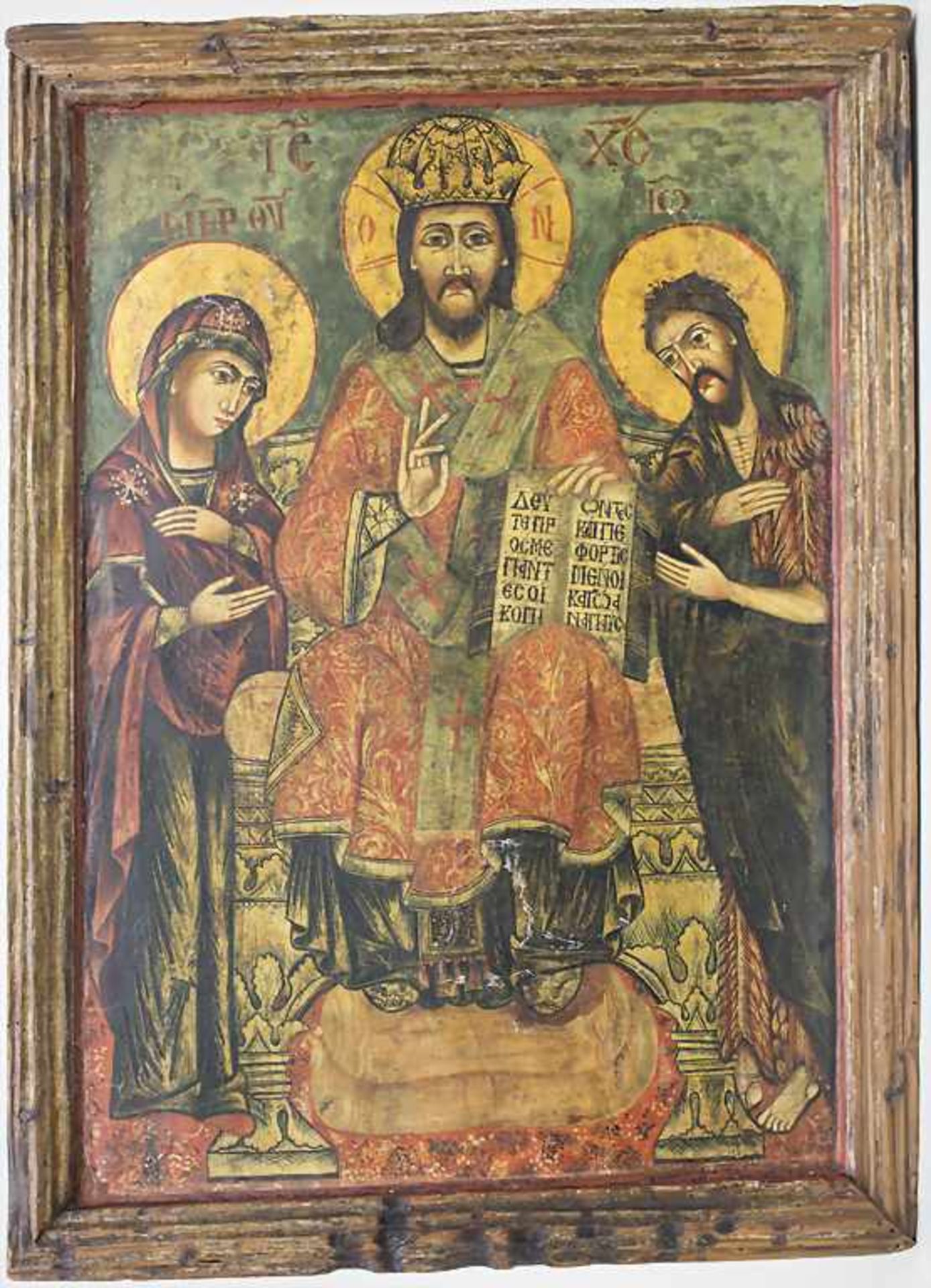 Großes Heiligenbild 'Gottvater, Christus und Gottesmutter' / A large image of Christ, Godfather