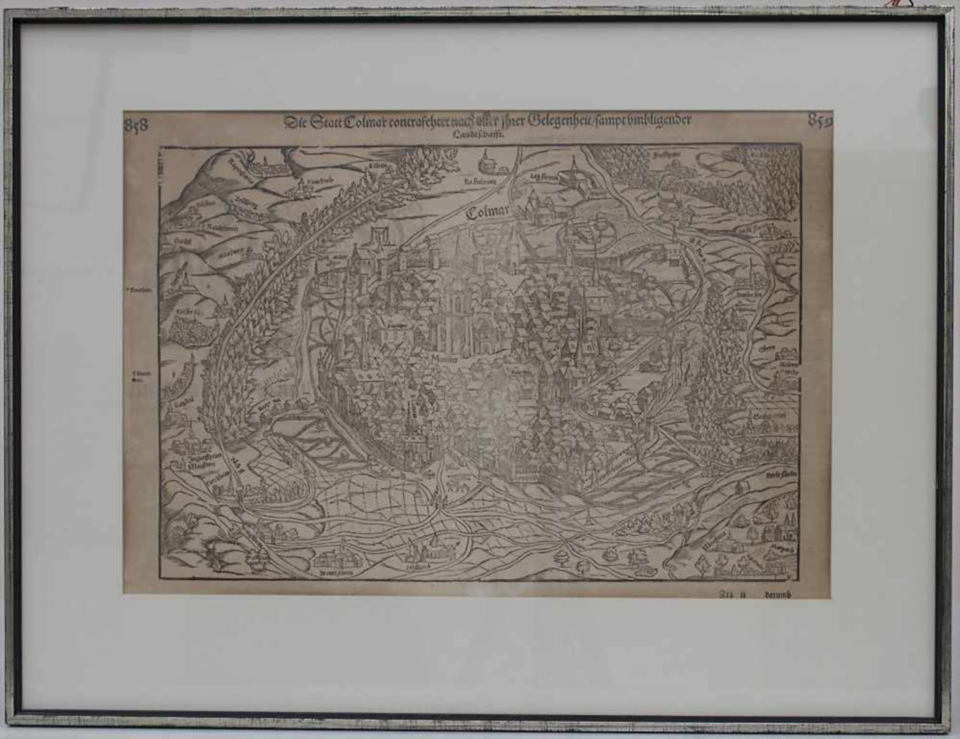 Sebastian Münster (1489-1552), Historische Karte von Colmar / A historic Map of ColmarTitel: 'Die - Image 2 of 7