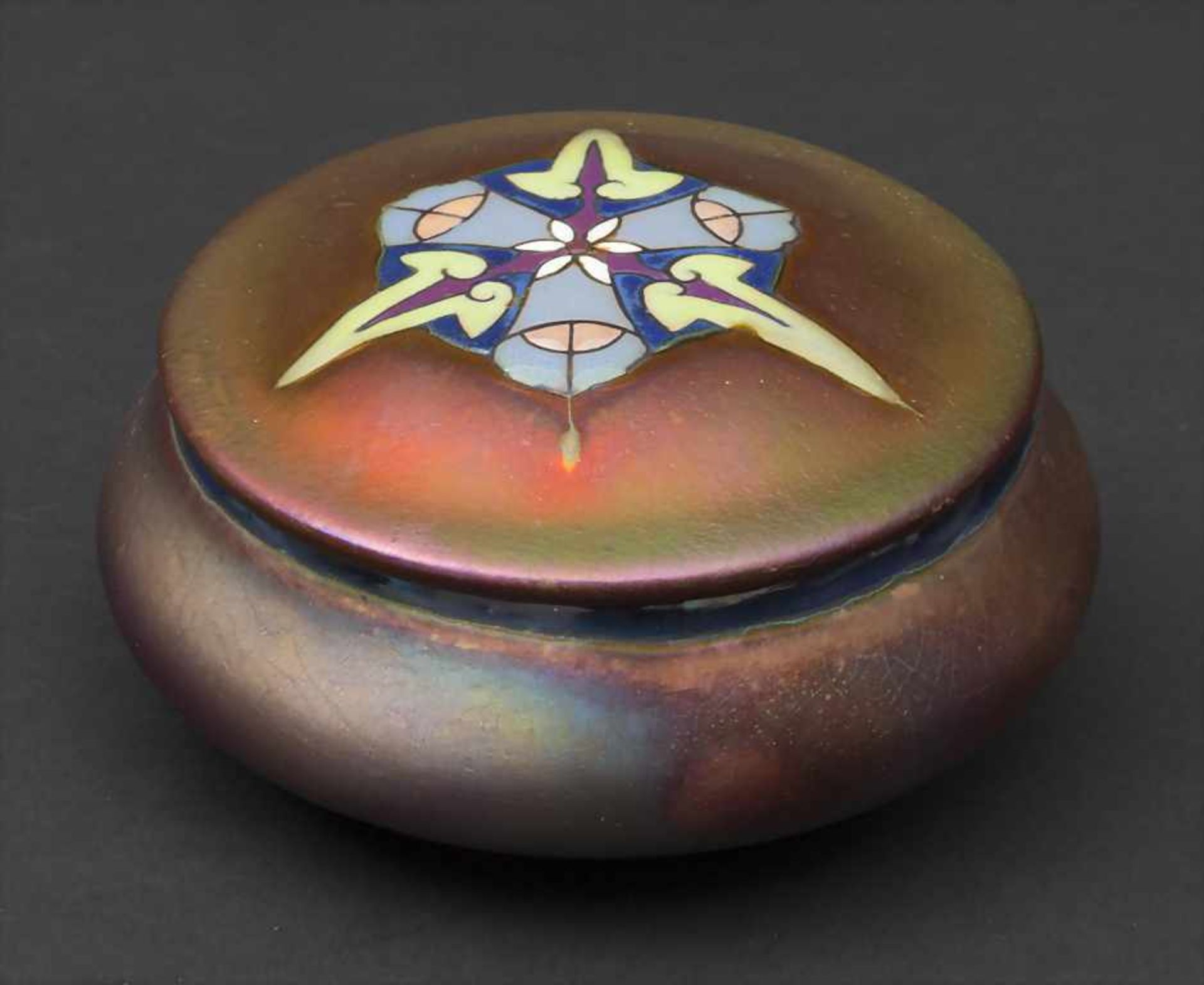 Jugendstil Deckeldose / An Art Nouveau lidded box, Jean Barol, Montieres, Amiens, ca. - Bild 2 aus 3