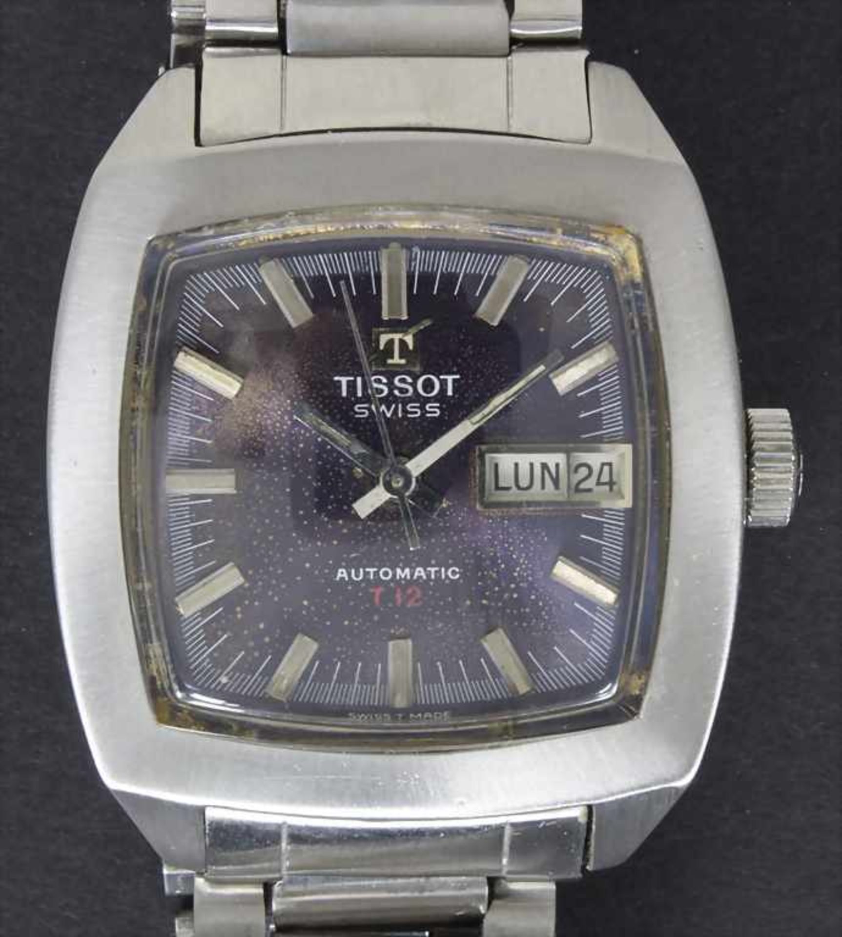 HAU / A men's watch, Tissot, Schweiz/Swiss, um 1970Gehäuse: Stahl, Boden gedrückt,Werk: Automatik
