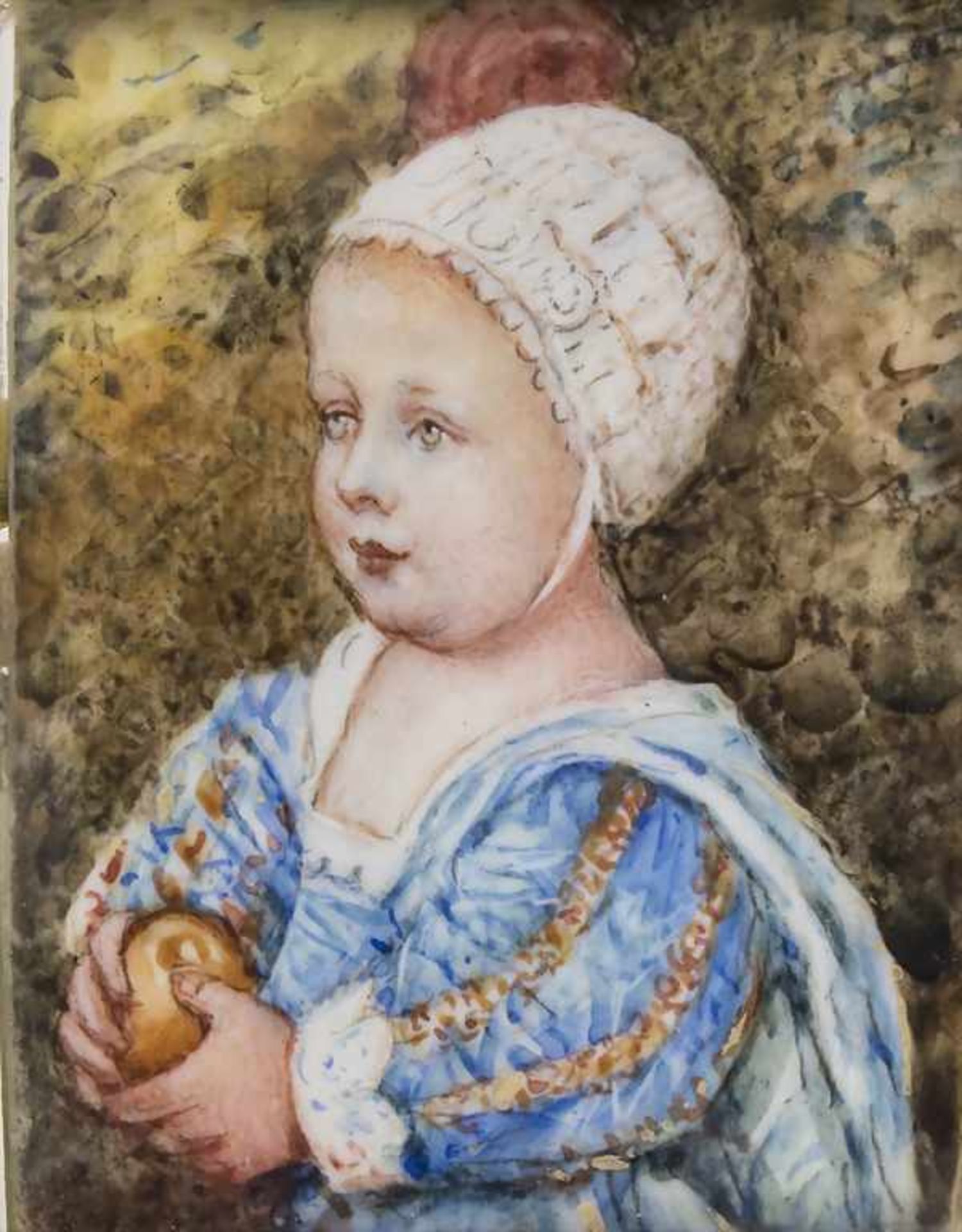 Elfenbein Miniatur-Porträt der Prinzessin Henrietta Anne, Tochter Charles I von England / An ivory