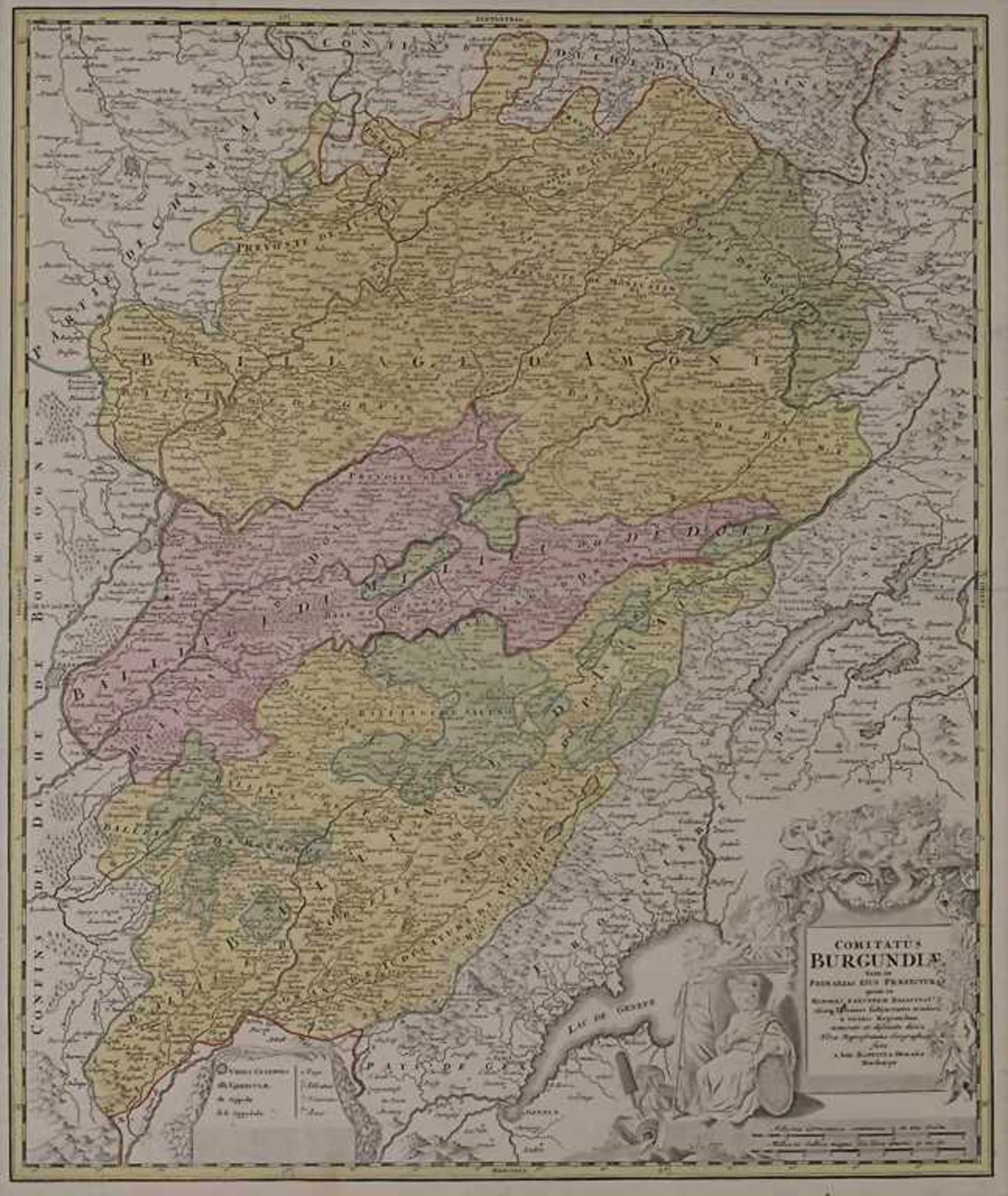J.B. Homann (1664-1724), Historische Karte des Burgund / A historic map of BurgundiTitel: