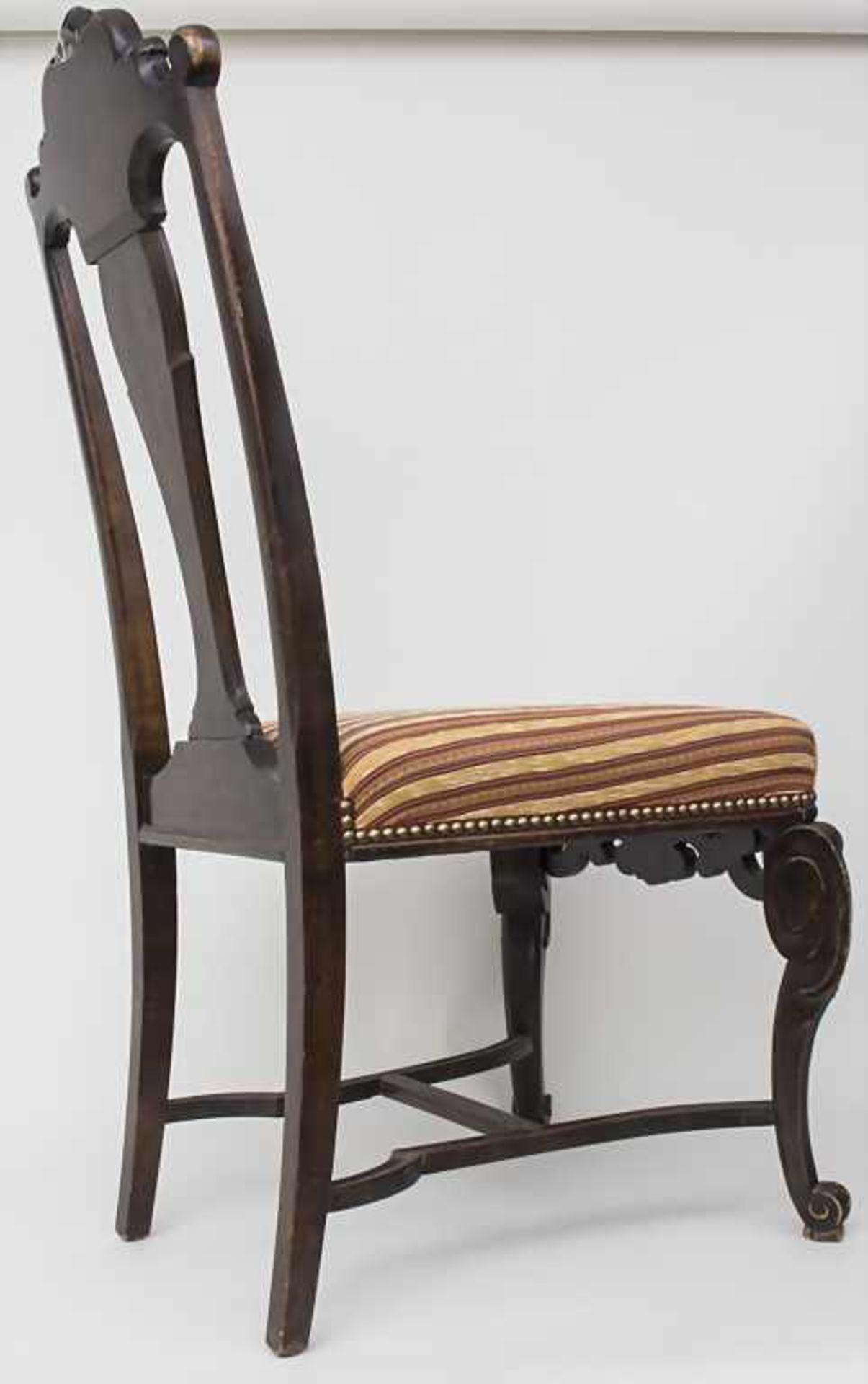 Paar Historismus-Stühle / A pair of historism chairs, 19. Jh.Material: Holz, dunkel gebeizt, - Image 3 of 5