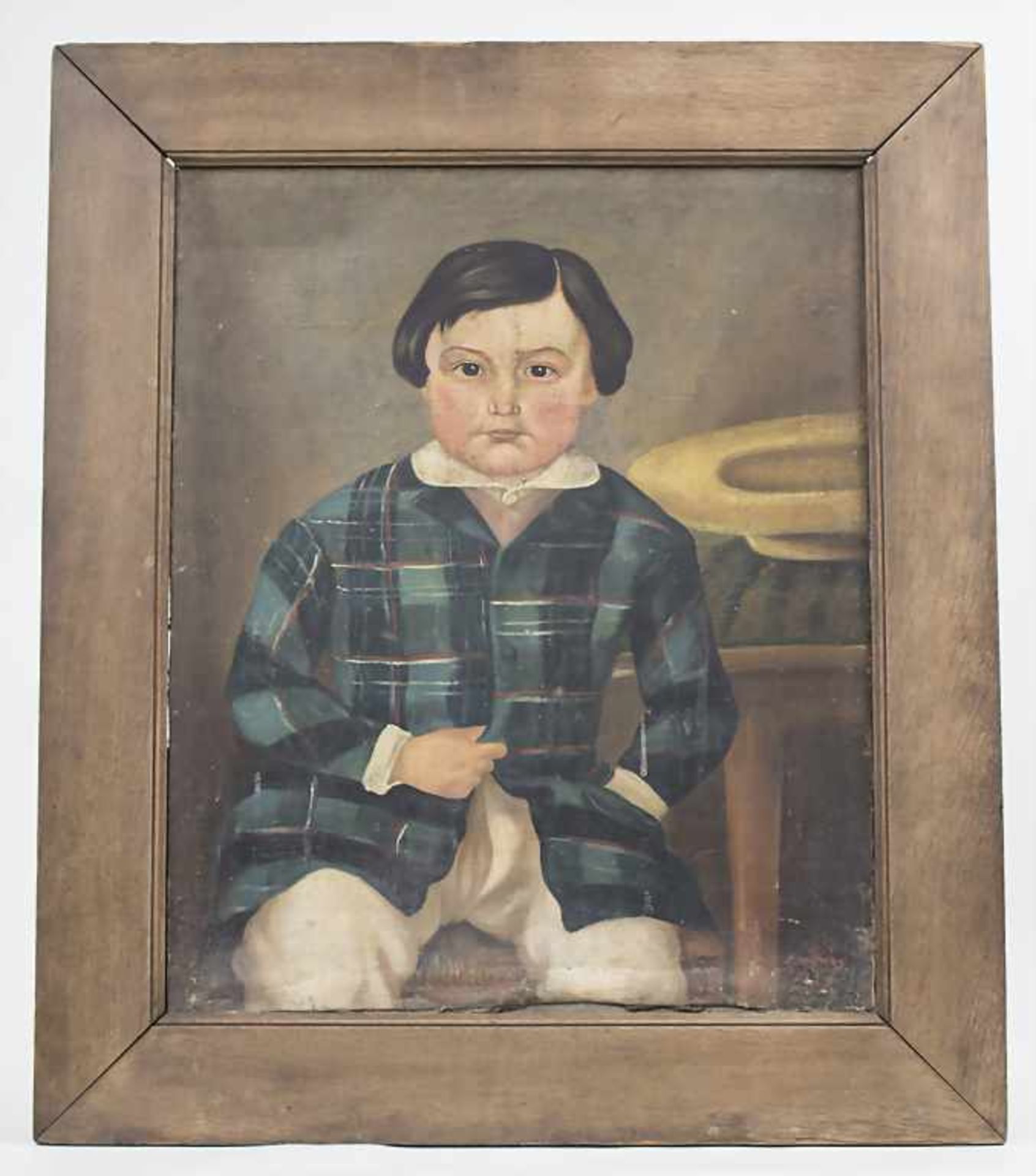 Godfing (19. Jh.), 'Porträt eines kleinen Jungen' / 'A portrait of a little boy'Technik: Öl auf - Bild 2 aus 6