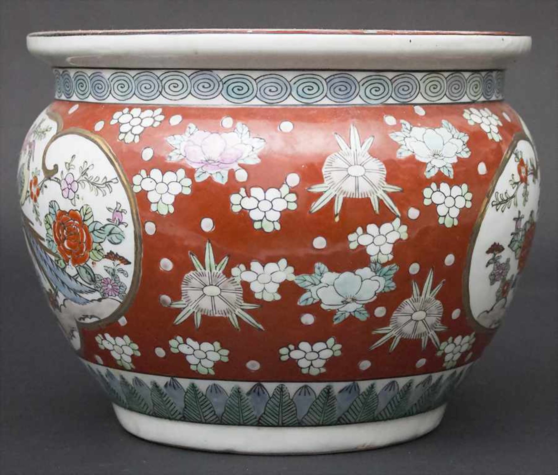 Cachepot mit Vogel-Blütendekor / A cachepot with birds and flowers, Japan, 20. Jh.Material: - Bild 4 aus 5