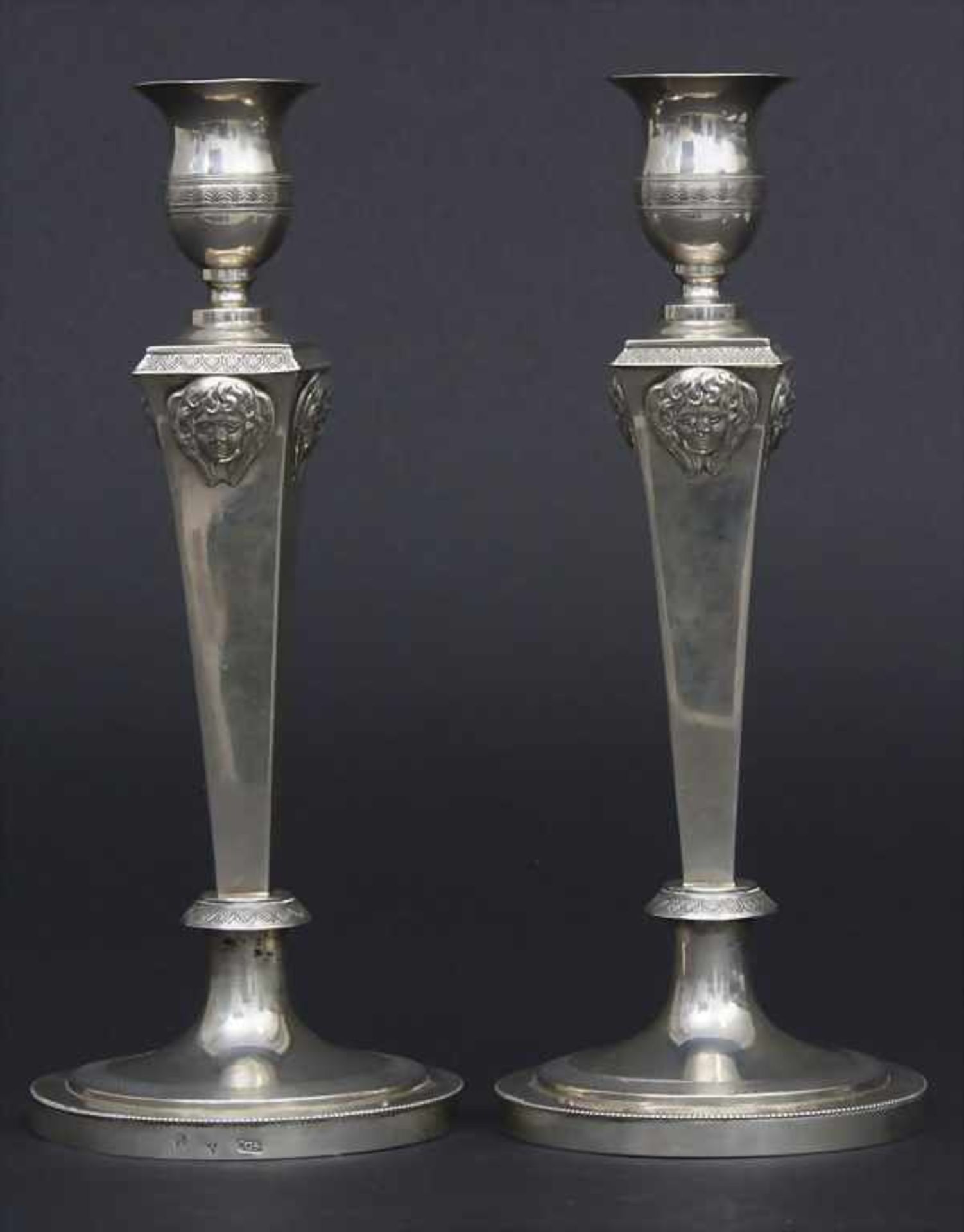 Paar Empire Kerzenleuchter / A pair of candlesticks, Carl Gottlob Schrödel, Dresden, 1818Material: