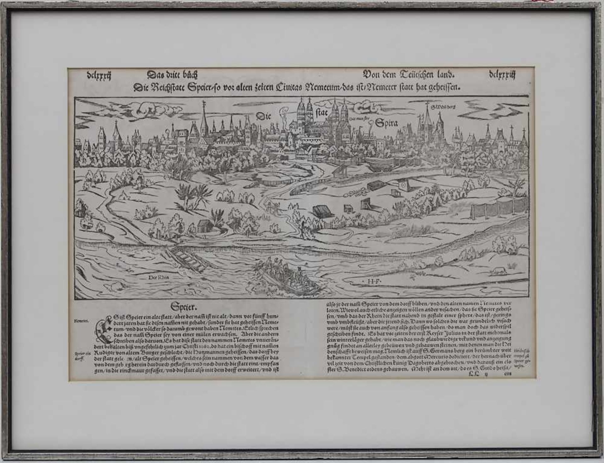 Sebastian Münster (1489-1552), Historische Ansicht von Speyer / A historic view of SpeyerAus - Bild 2 aus 4