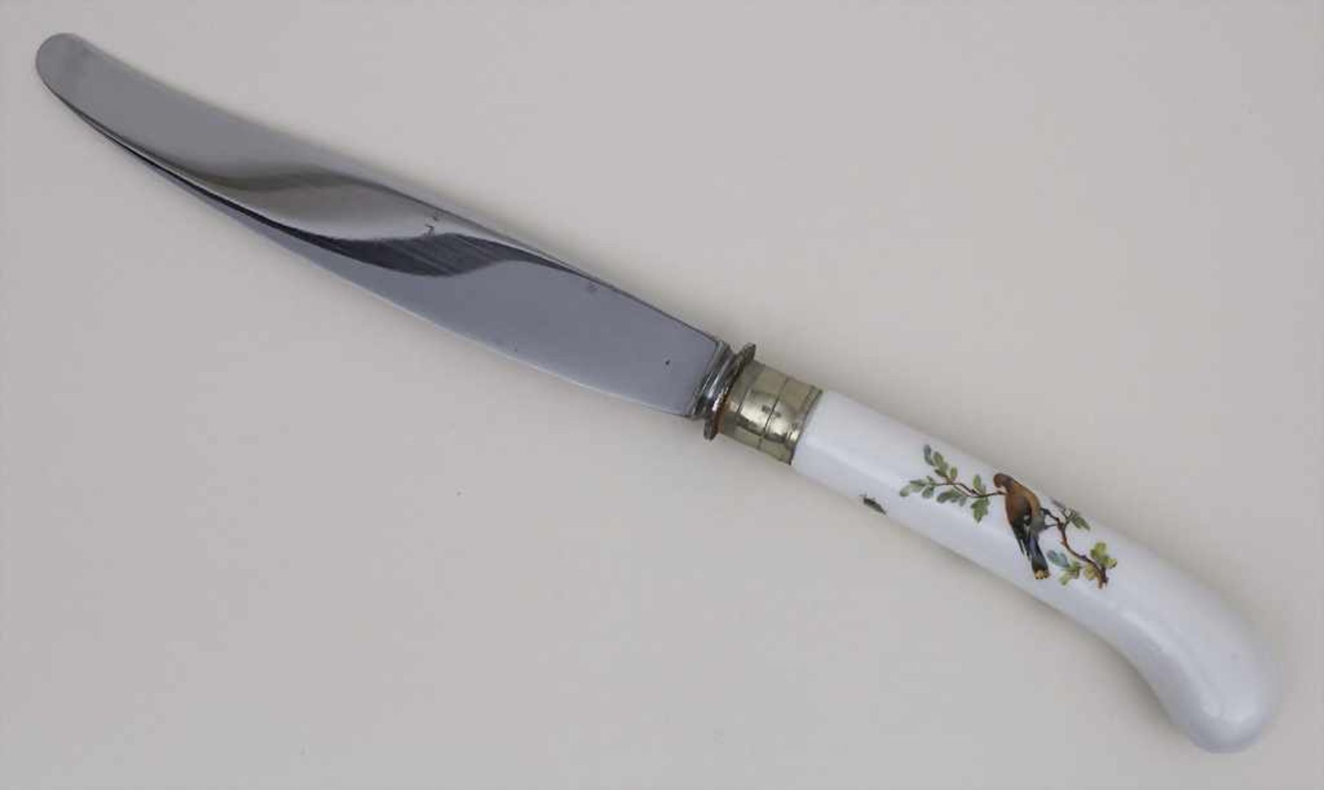 Messer mit Porzellangriff / A knife with porcelain handle, deutsch, Ende 19. JhMaterial: