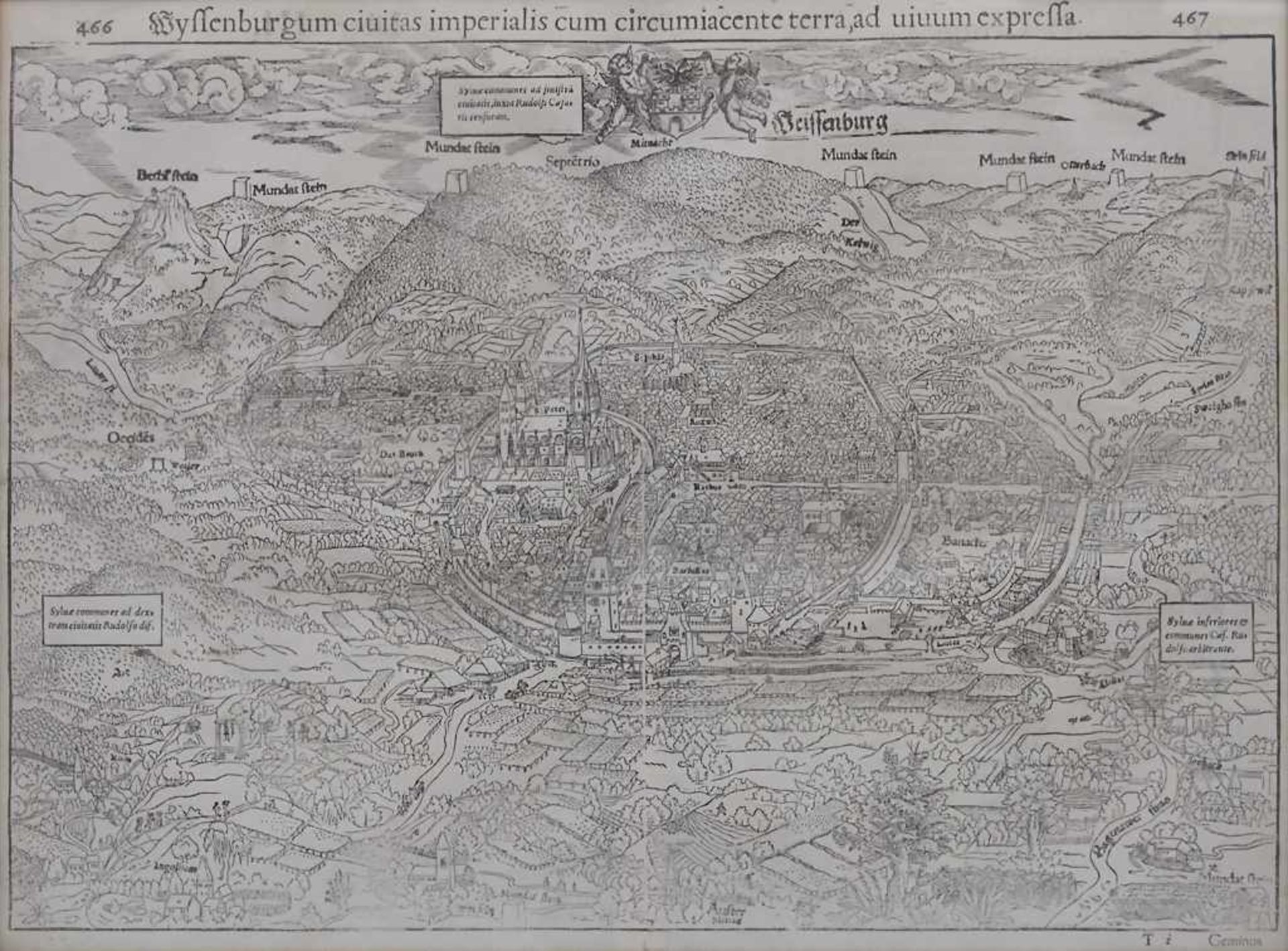 Sebastian Münster (1489-1552, Historische Ansicht von Weissenburg / A historic view of