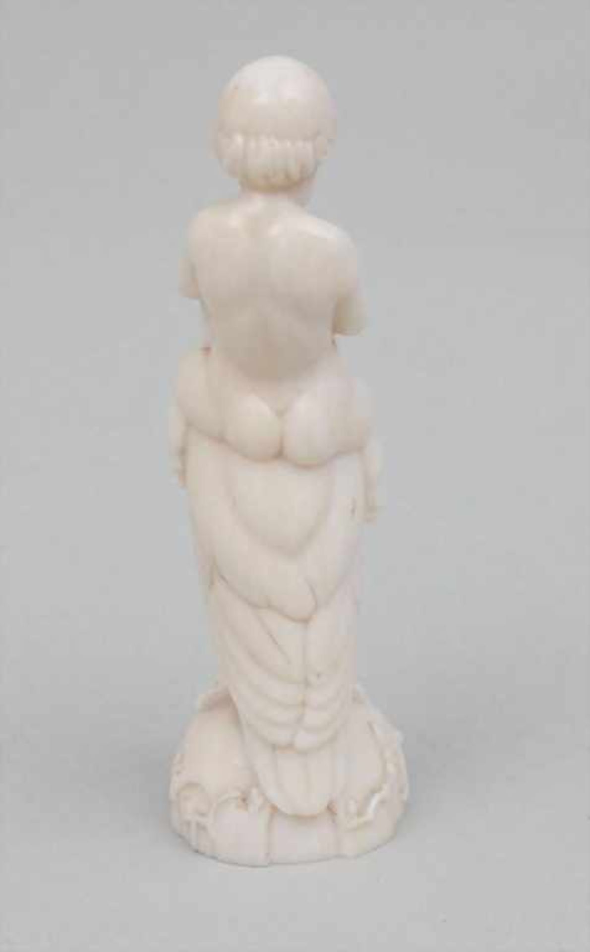 Jugendstil Figur Elfenbein Putto auf Eule reitend / Art Nouveau Ivory Figurine Amoretto Riding On An - Bild 3 aus 3
