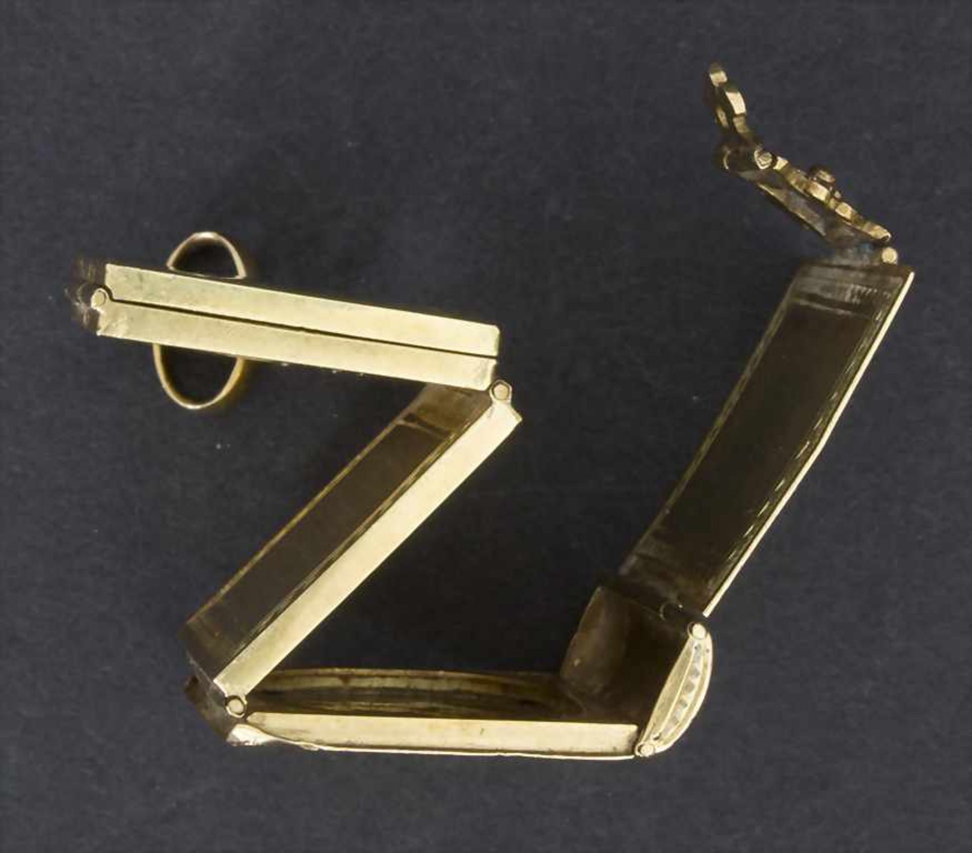 Anhänger in Buchform / A book as gold pendant, Frankreich, 19. Jh.Punzierung: 18 Kt. Gold 750/000, - Image 4 of 7