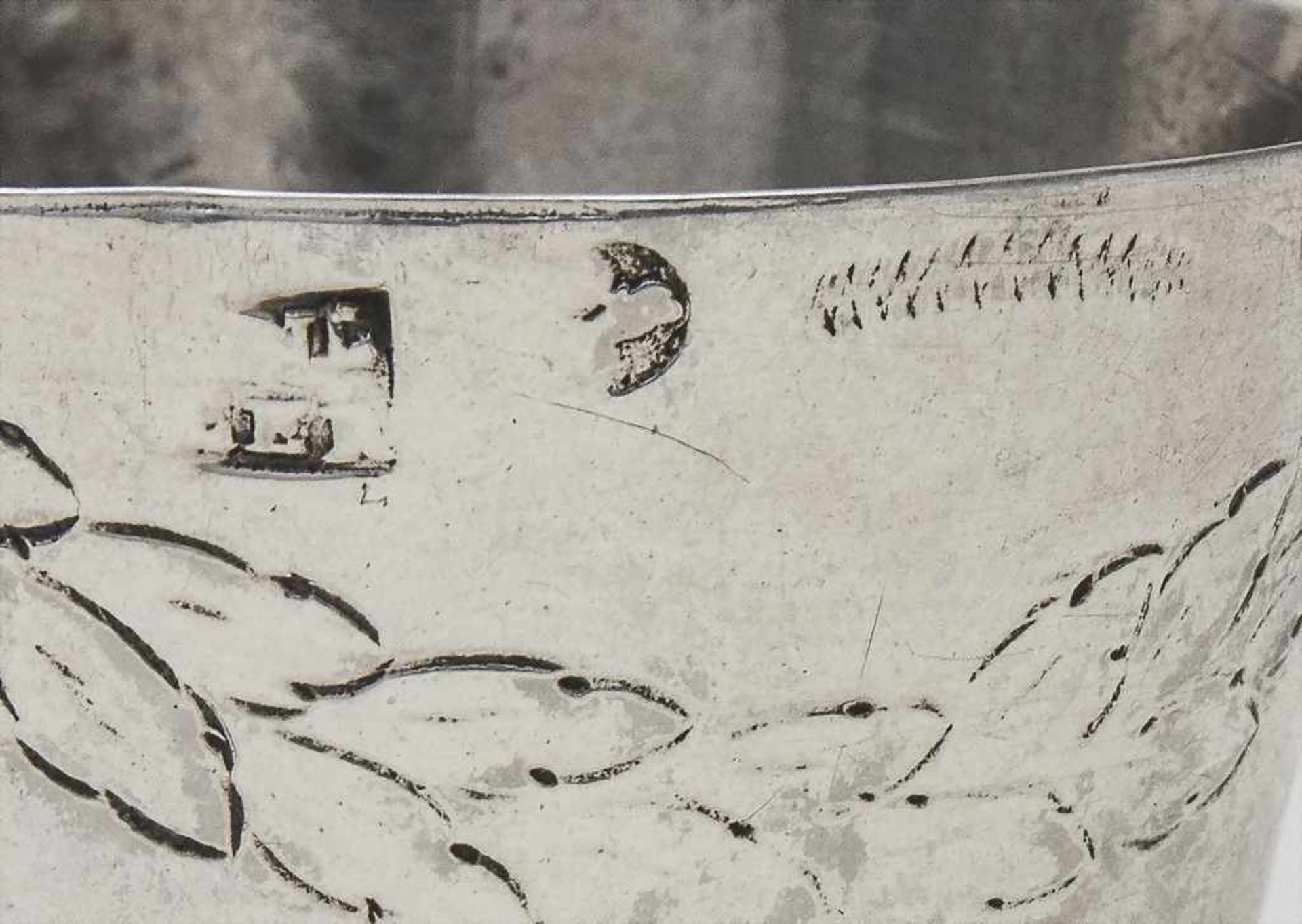 Faustbecher / Beaker, Martin Friedrich Mueller, Berlin, um 1770flacher Stand, glatt ansteigende - Bild 2 aus 2