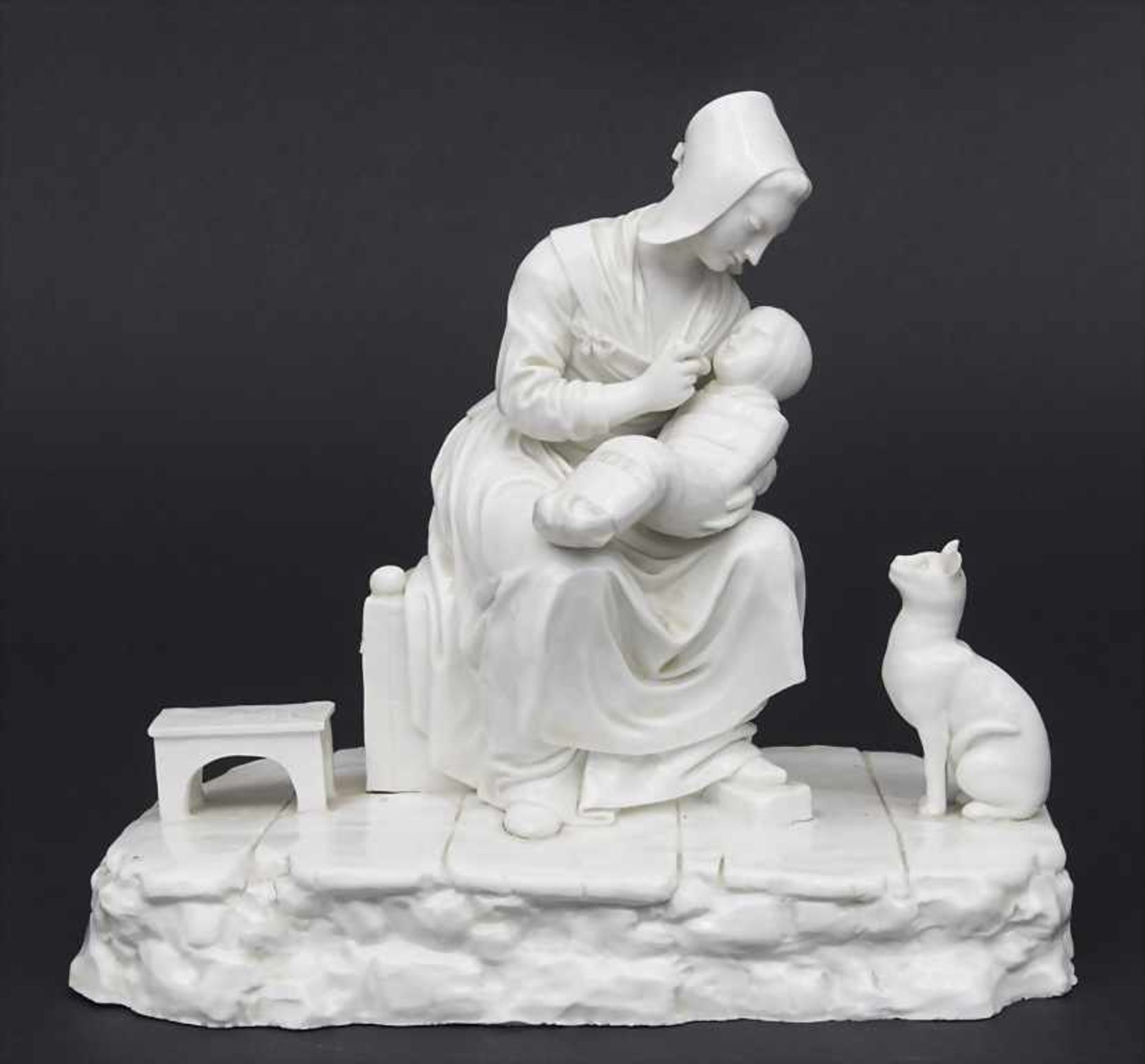 Figurengruppe mit Katze / A figural group with cat, Johann Peter Melchior, Höchst, 1770Material: