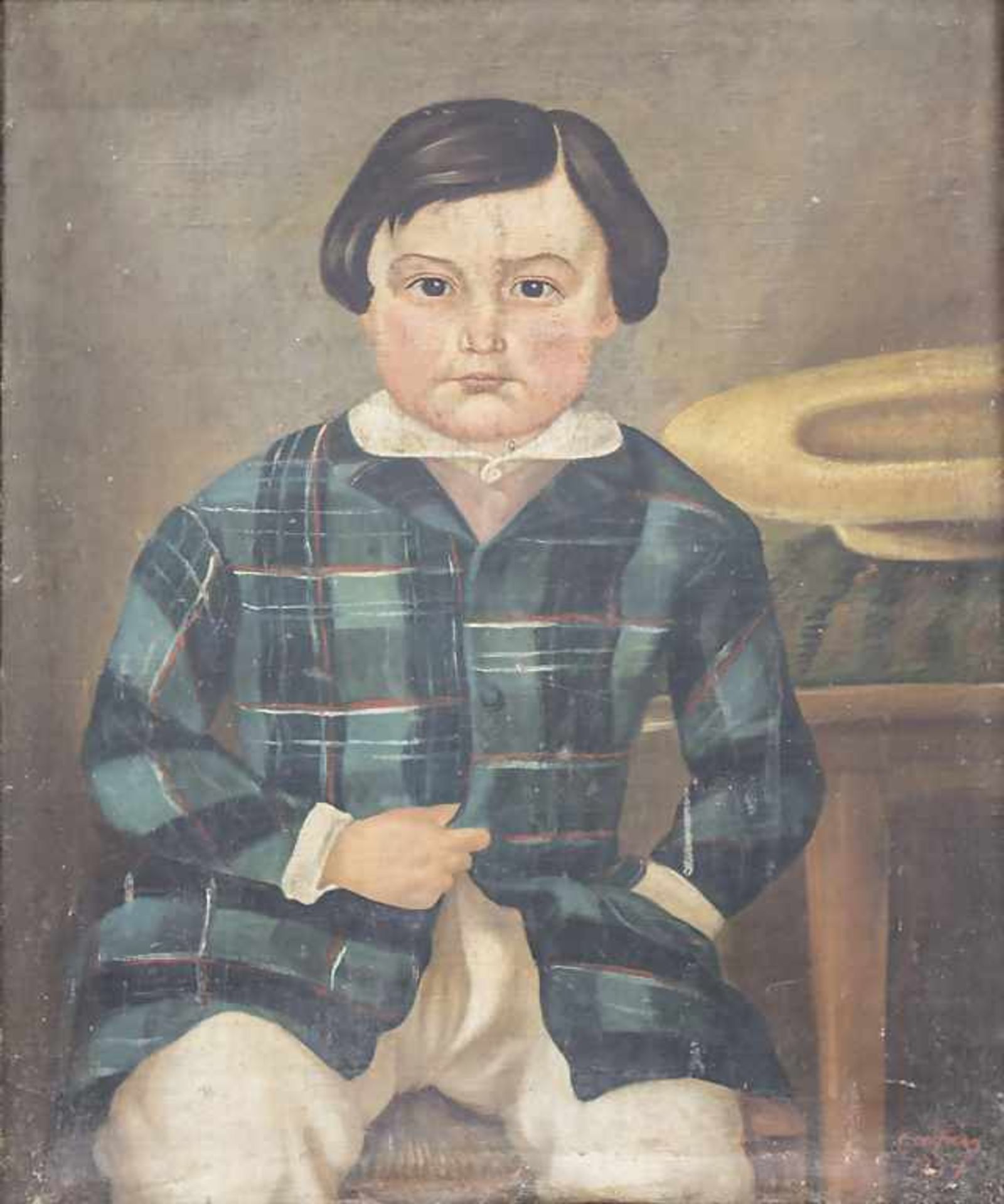 Godfing (19. Jh.), 'Porträt eines kleinen Jungen' / 'A portrait of a little boy'Technik: Öl auf
