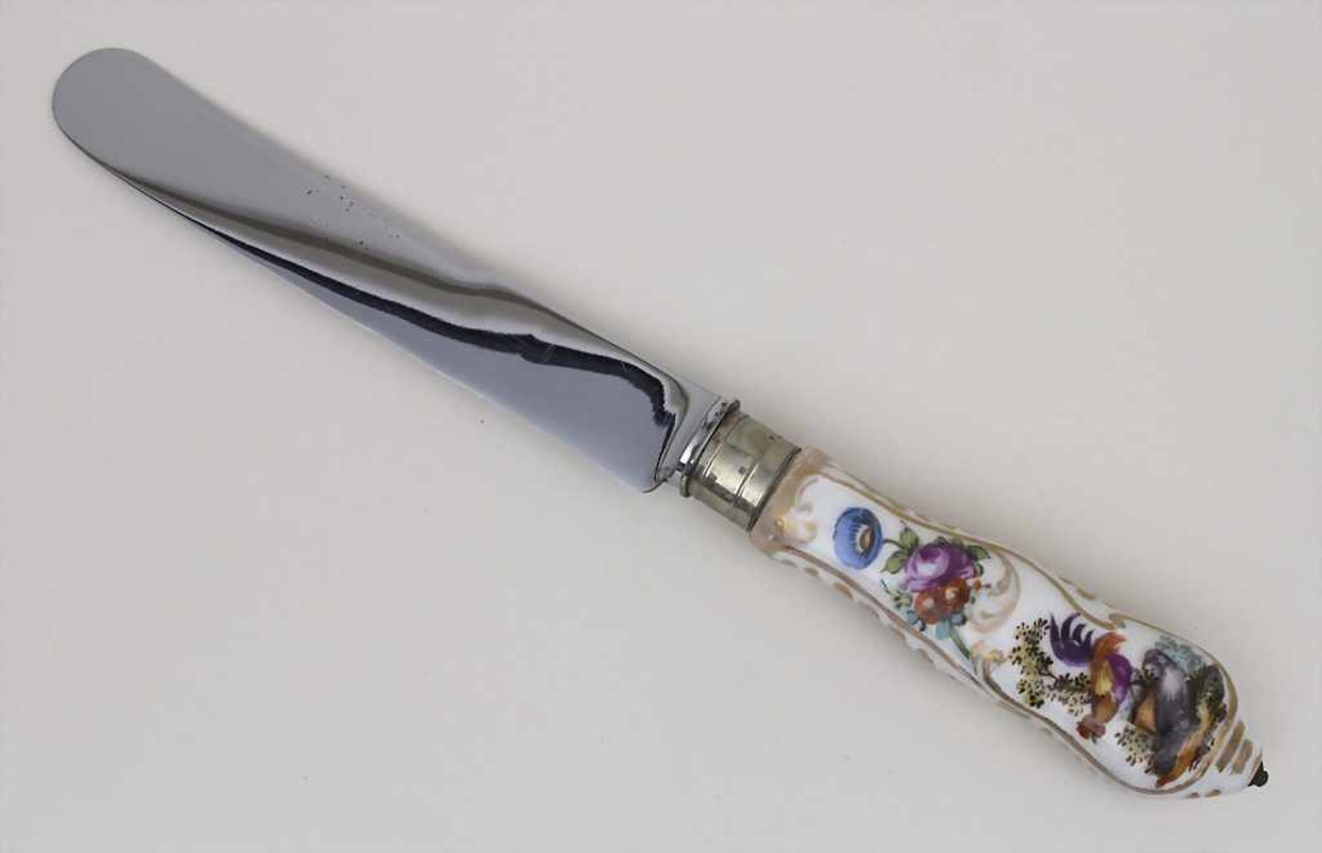 Messer mit Porzellangriff / A knife with porcelain handle, deutsch, Ende 19. JhMaterial: