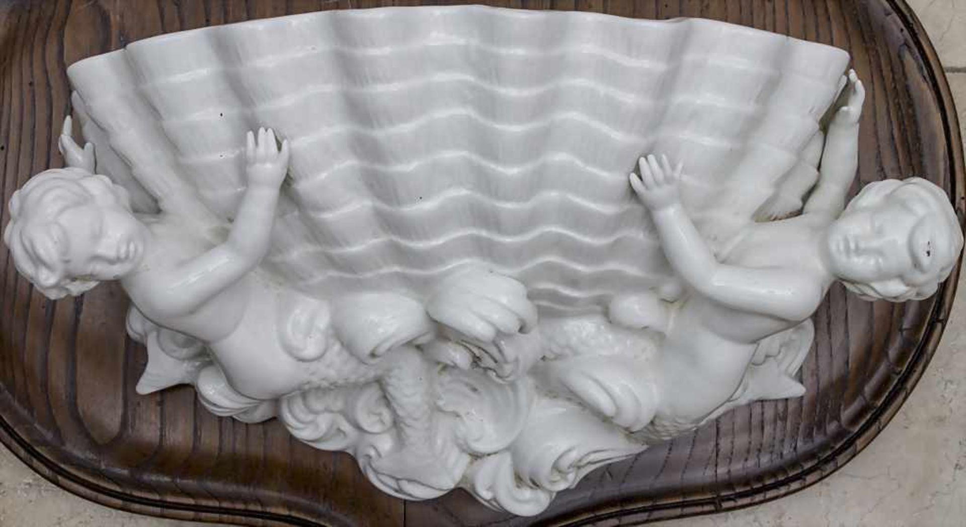Keramik Wandbrunnen mit Putten und Nixen / A wall fountain with cherubs and nymphs, Anfang 20. Jh. - Bild 2 aus 8
