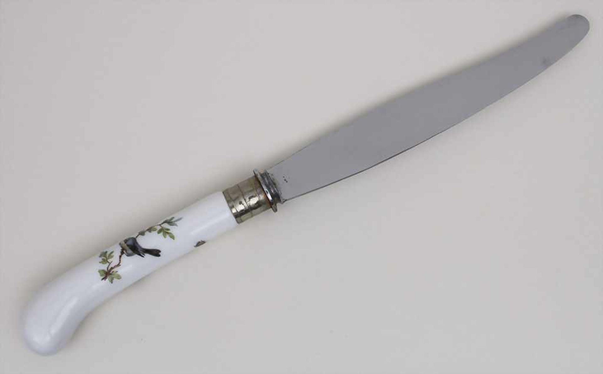 Messer mit Porzellangriff / A knife with porcelain handle, deutsch, Ende 19. JhMaterial: - Image 2 of 2