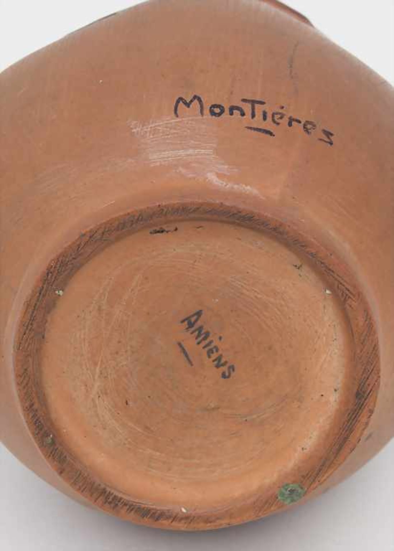 Jugendstil Henkelvase mit Haselnuss / An Art Nouveau vase with handles and hazelnut, Montières, - Bild 3 aus 4