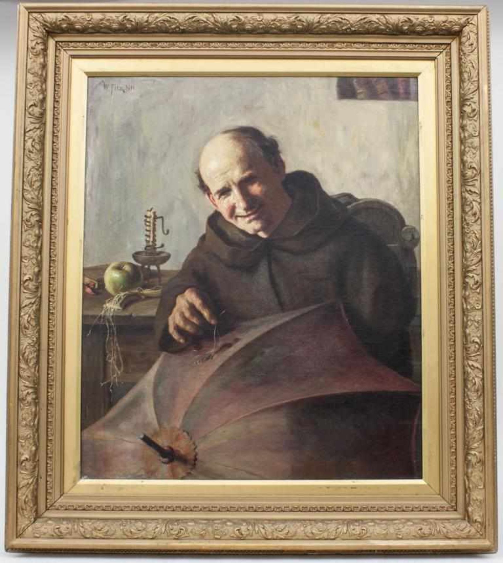 William Fritz (act. C. 1880-1915), Mönch beim Reparieren eines Regenschirms / Monk Restoring An - Bild 3 aus 4