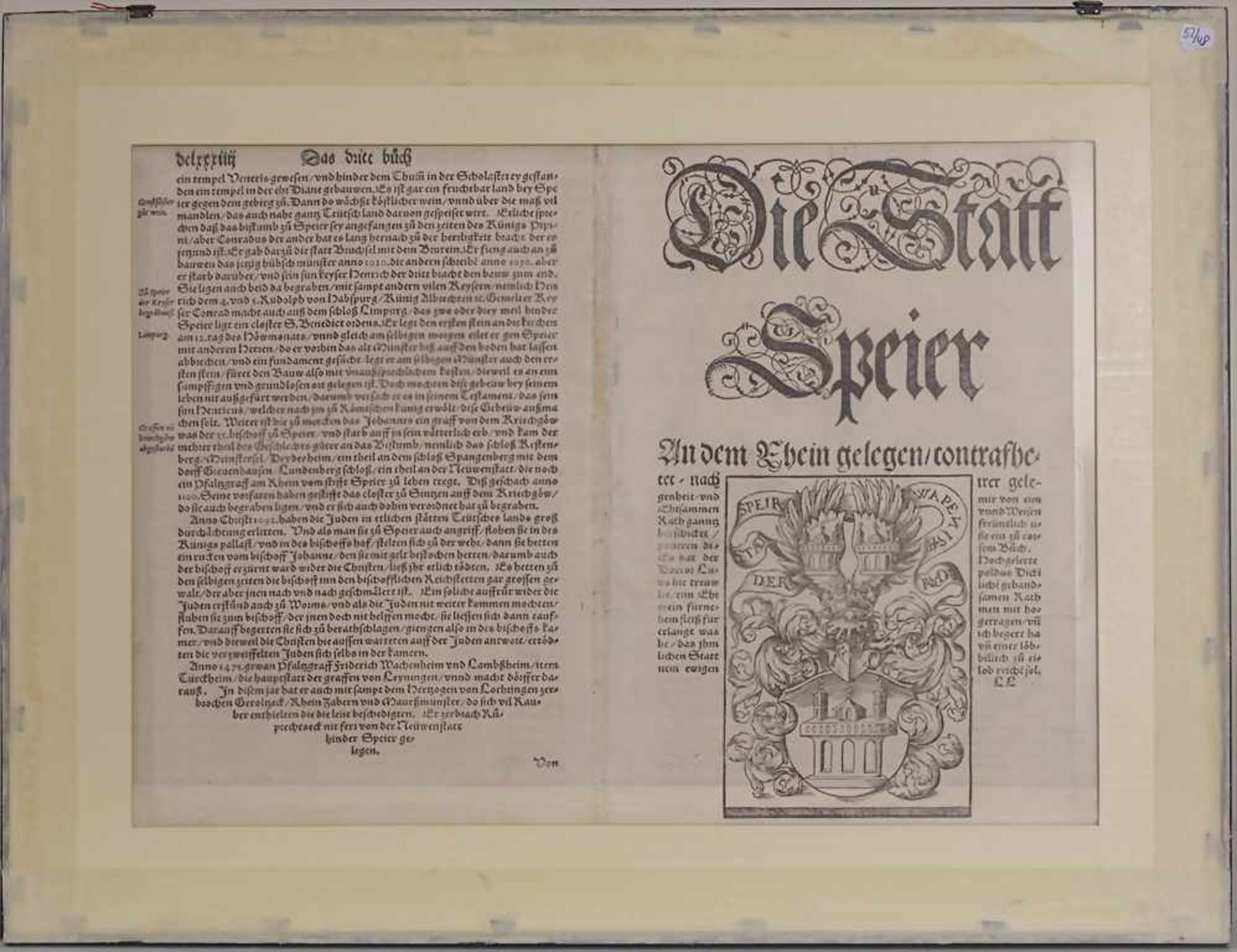 Sebastian Münster (1489-1552), Historische Ansicht von Speyer / A historic view of SpeyerAus - Bild 4 aus 4