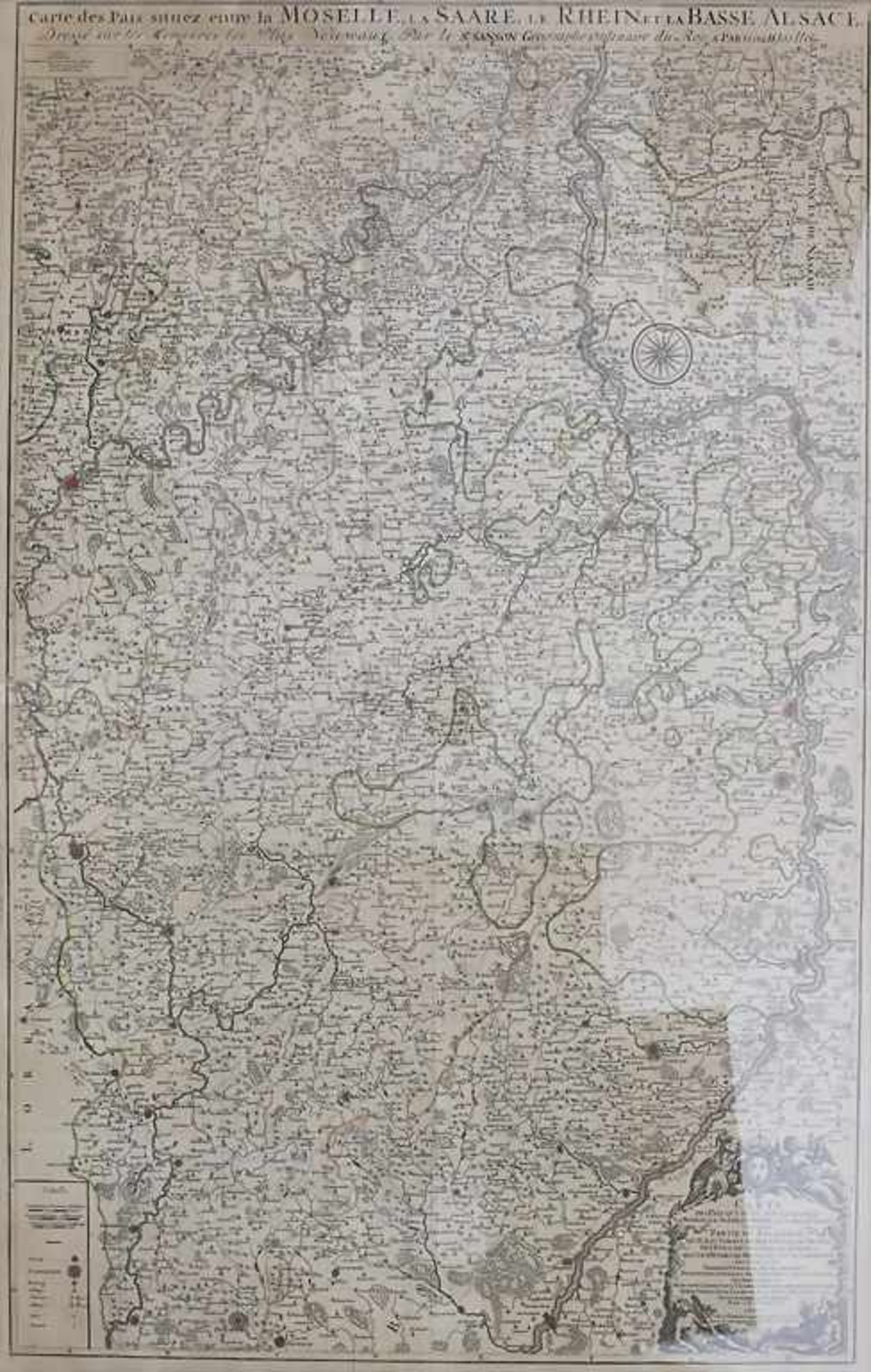 Nicolas Sanson d'Abbeville (1600-1667), große historische Karte von Saarland, Pfalz und