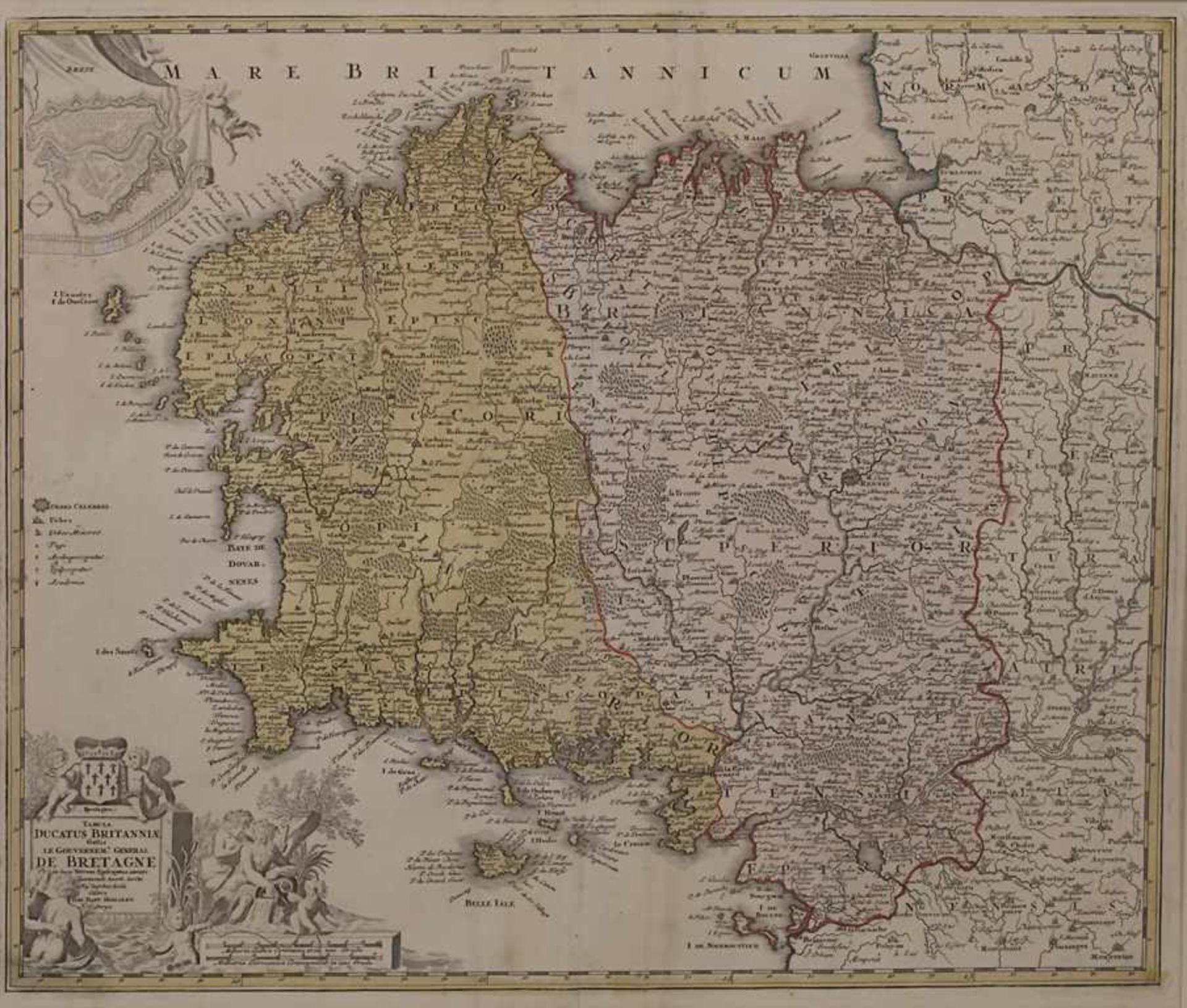 J.B. Homann (1664-1724), Historische Karte der Bretagne / A historic map of BrittanyTitel: Tabula