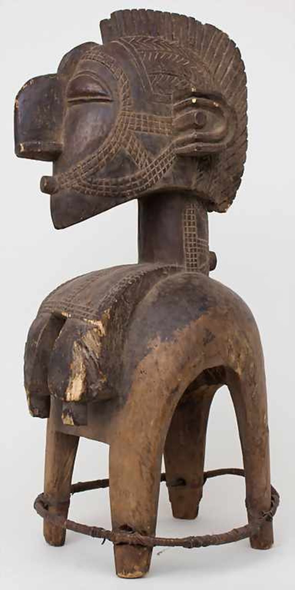 Weibliche Schultermaske / A female shoulder mask, Baga, Guinea BissauMaterial: Holz, Metall, Bast,