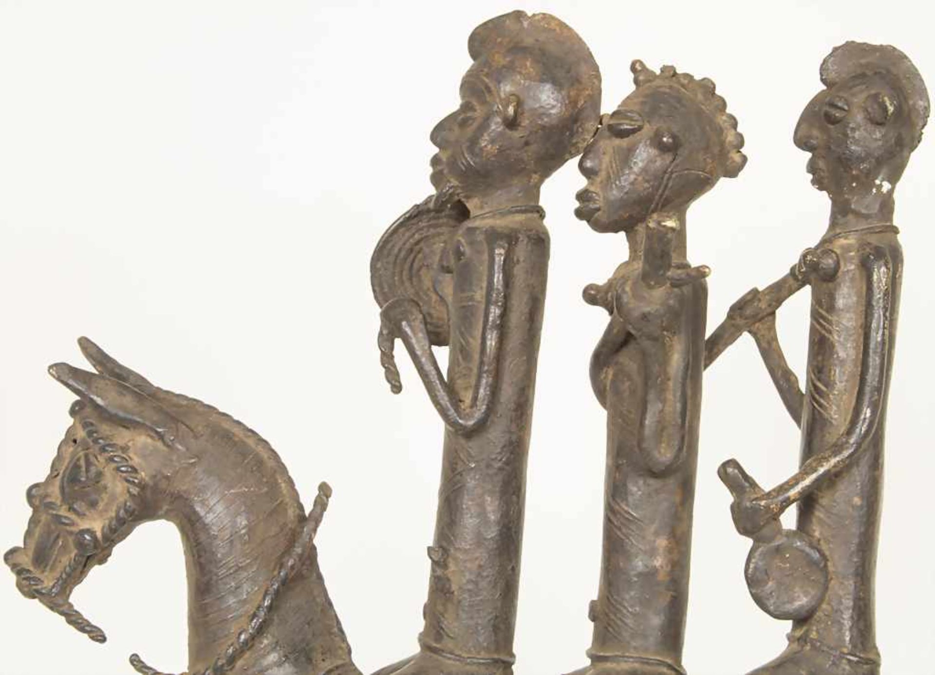 Reiterfigur, Kotoko, Tschad, 2. Hälfte 20. Jh.Material: Bronze, braun patiniert,Höhe: 45,5 cm, - Bild 5 aus 5