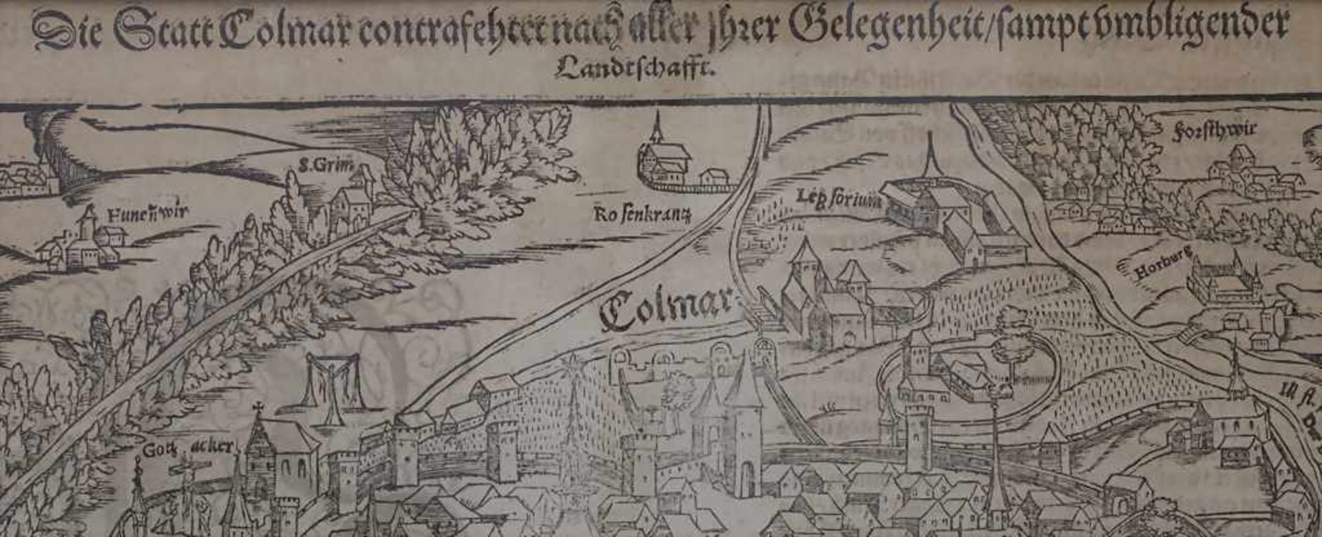 Sebastian Münster (1489-1552), Historische Karte von Colmar / A historic Map of ColmarTitel: 'Die - Bild 3 aus 4