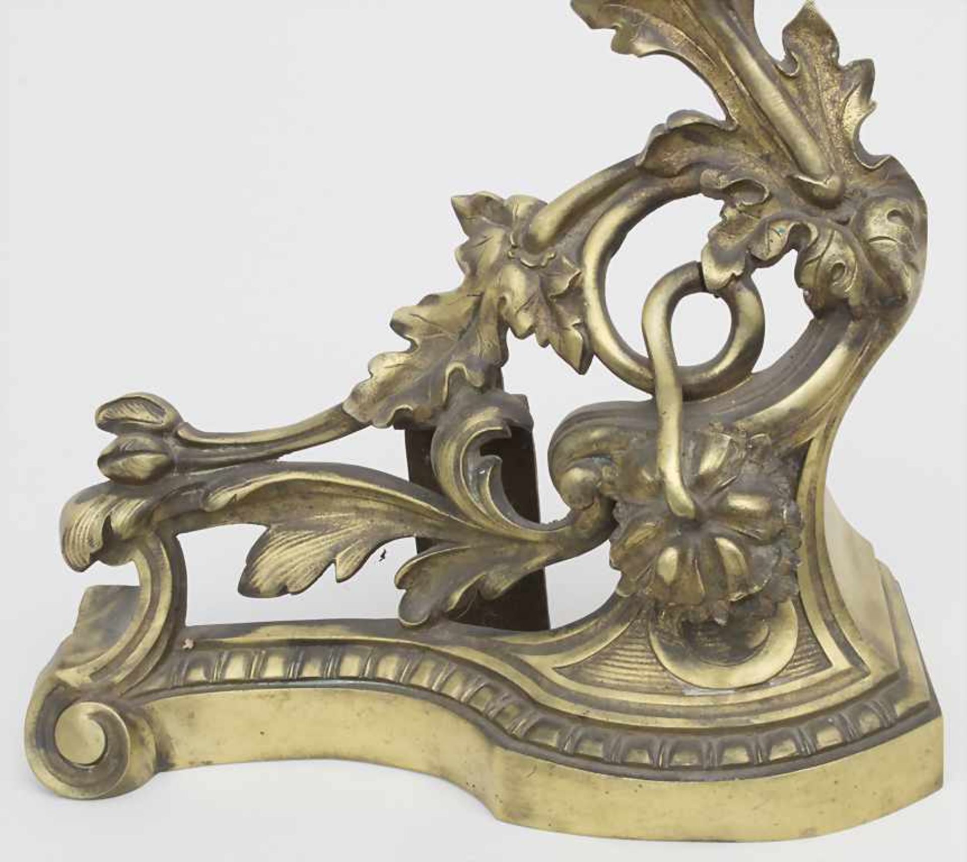 Jugendstil Kaminböcke / Art Nouveau fireplace bucks, Frankreich, um 1900Material: Bronze,Dekor: - Image 2 of 3