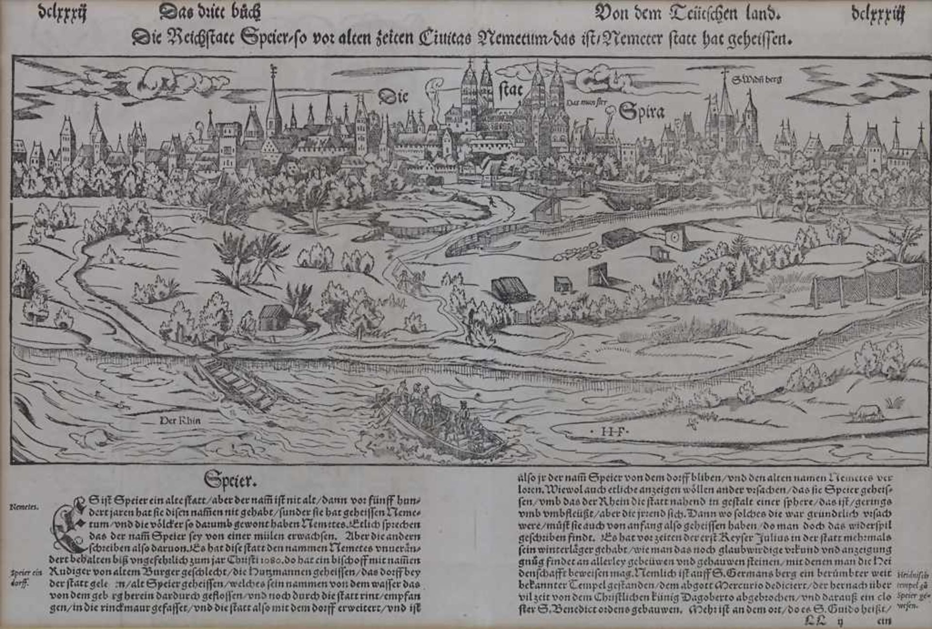 Sebastian Münster (1489-1552), Historische Ansicht von Speyer / A historic view of SpeyerAus