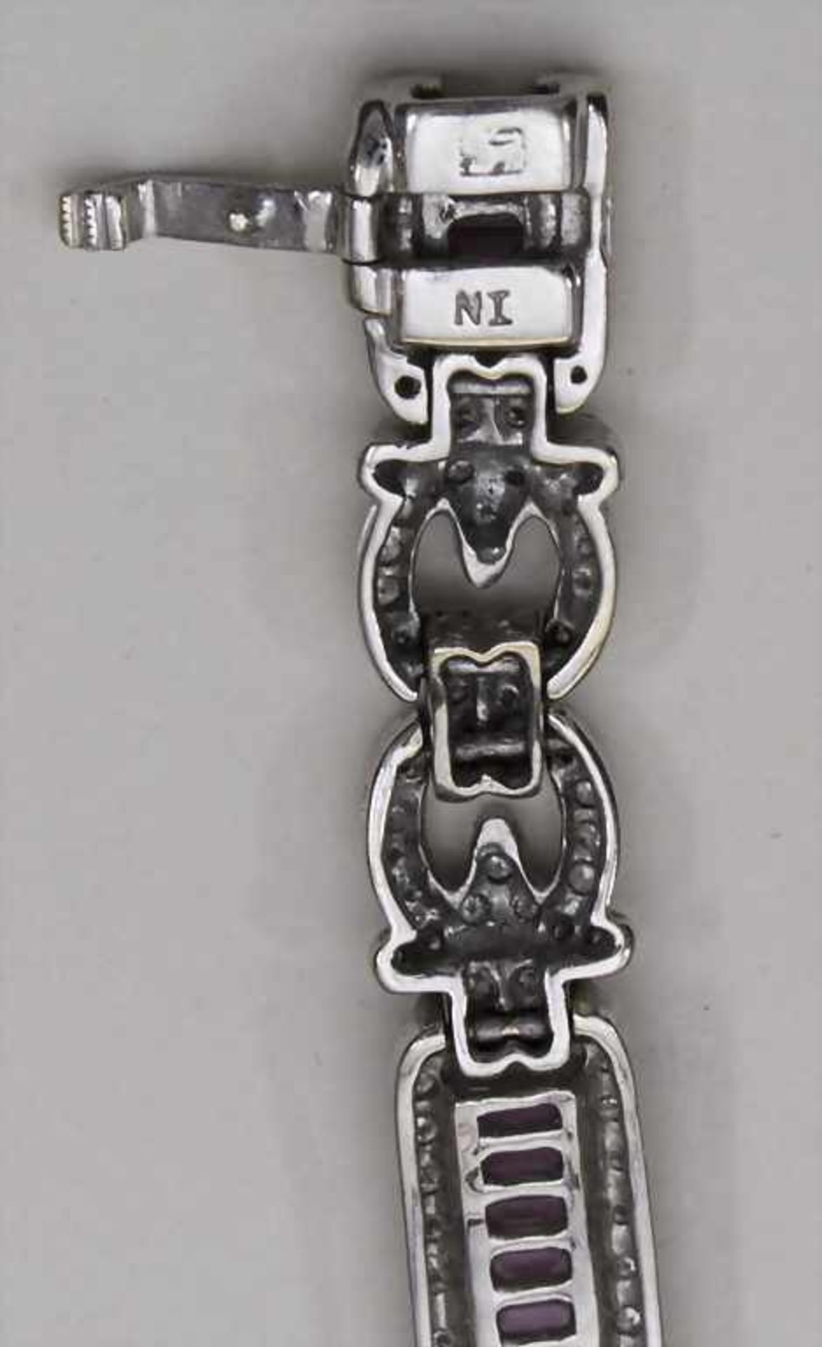 Art Déco Armband mit Saphiren / An Art Déco bracelet, England, um 1925Material: 18 Kt 750/000 WG, - Bild 4 aus 4