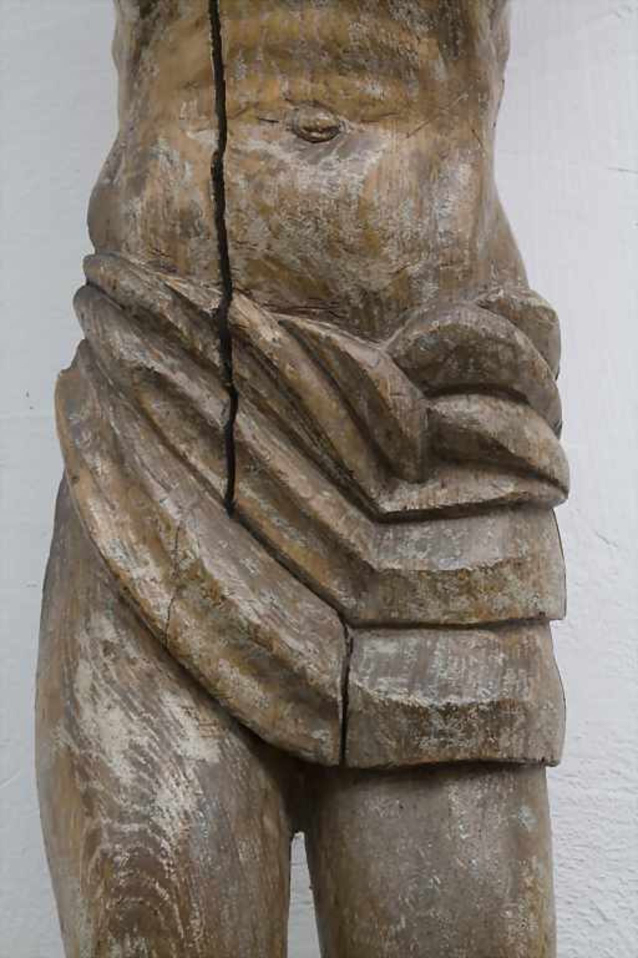 Holzskulptur 'Corpus Christi' / A wooden sculpture 'Corpus Christi', 16-17. Jh. Elsaß-Lothringen, - Bild 13 aus 18