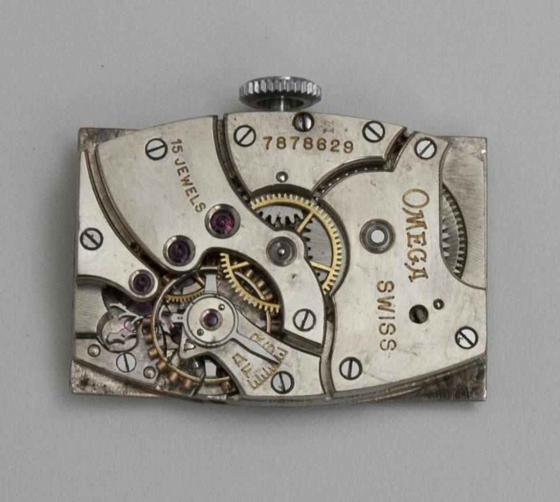 Art Déco-Armbanduhr/Art Déco Wristwatch, Omega, Schweiz um 1935gewölbtes Gehäuse, Stahl No. - Bild 2 aus 4