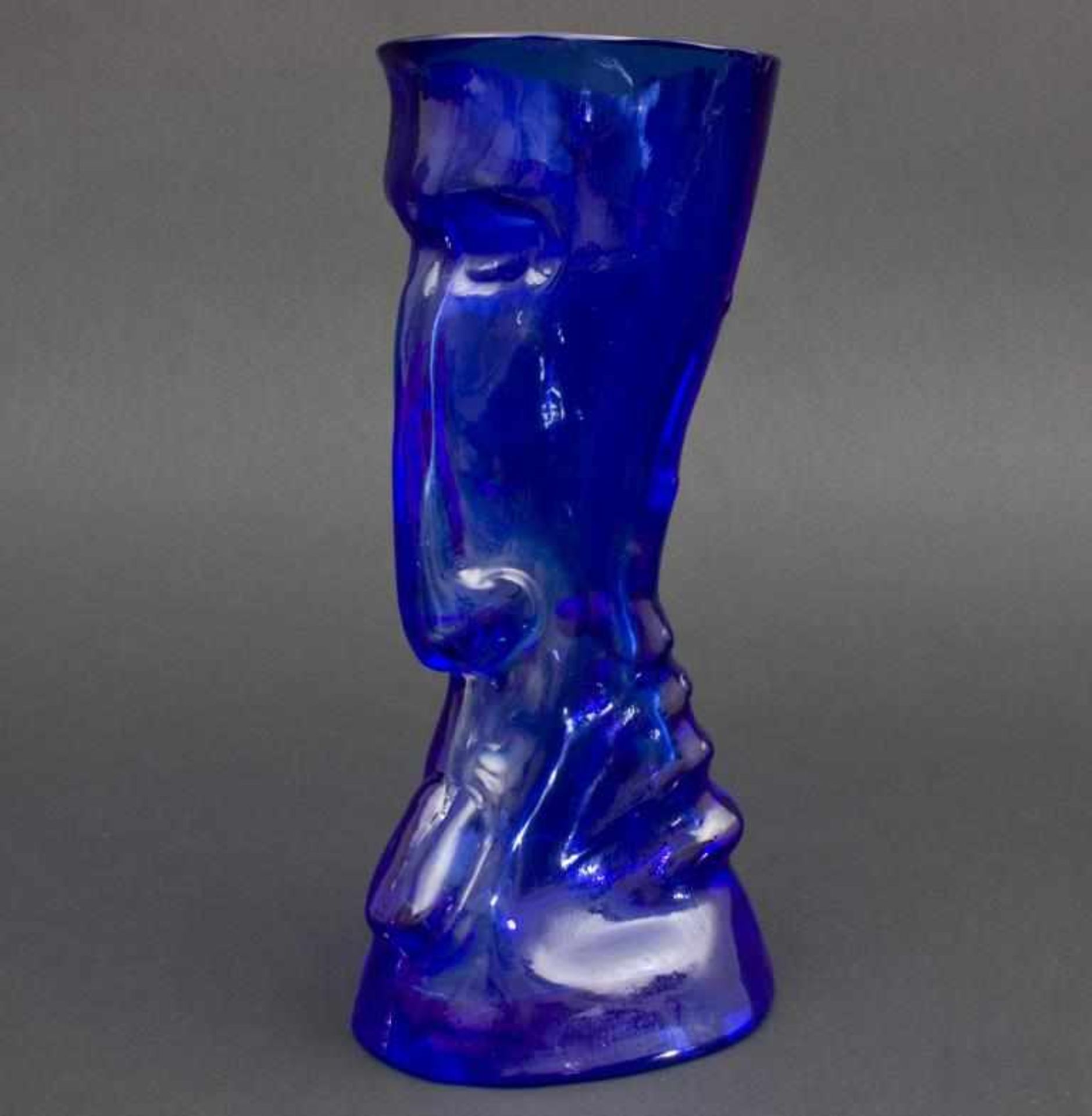 Künstlervase, Fachschularbeit/Art Glass Vase, wohl tschechisch, 2. Hälfte 20. Jh.auf