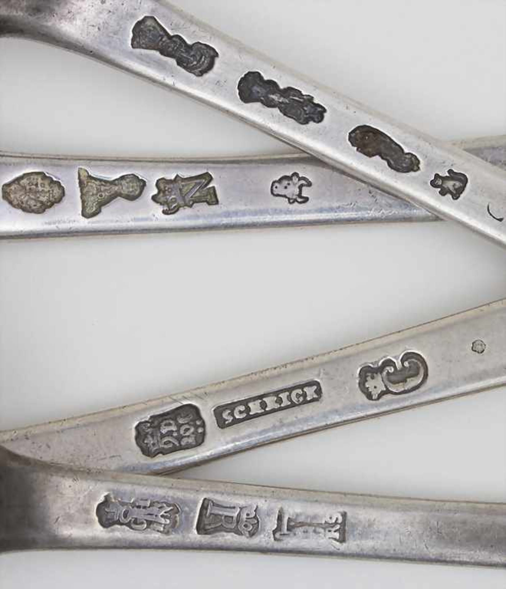 4 Teile Silberbesteck / 4 pieces silver cutlery, Frankreich / France, 18. Jh.Material: Silber 950, - Bild 2 aus 2