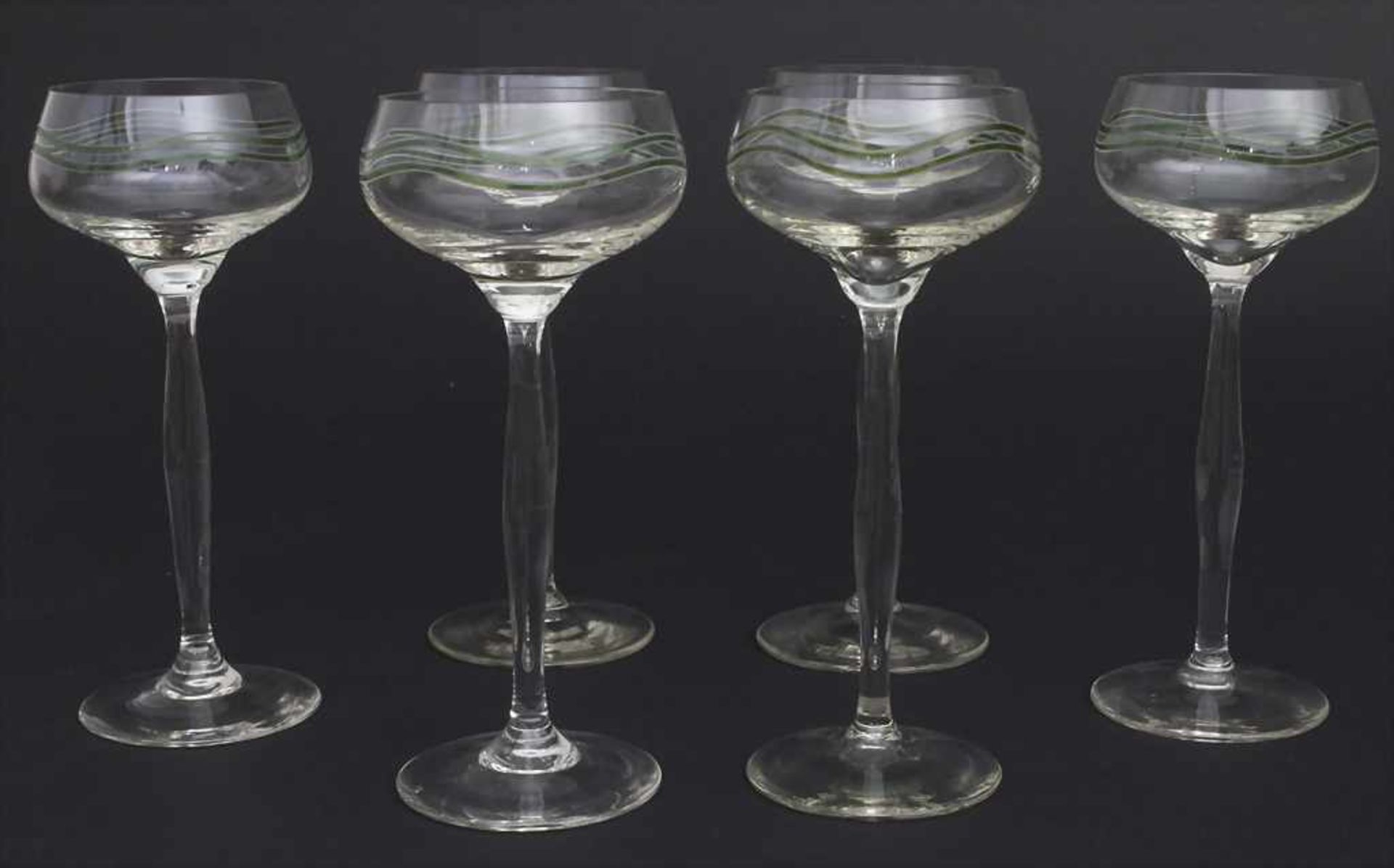 6 Sektschalen 'Liane' / A set of 6 champagne glasses 'liana', Hans Christiansen, Theresienthal, um