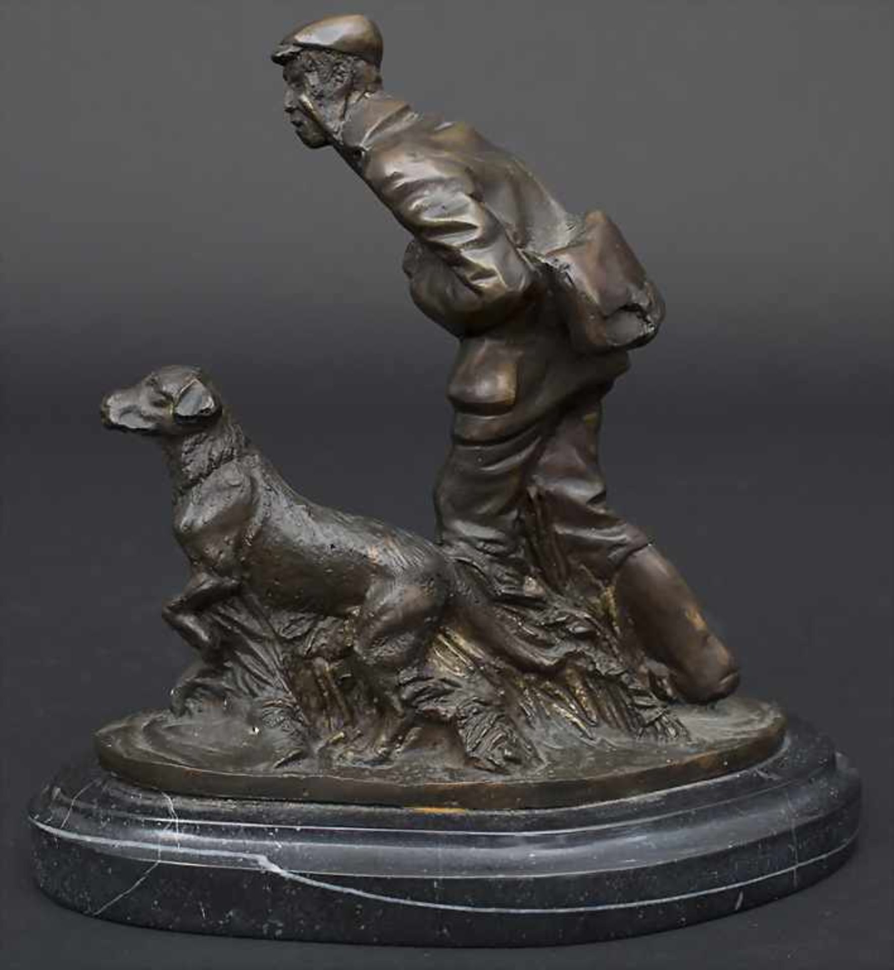 P.J. Mène (1810-1879), Figurengruppe 'Jäger und Jagdhund' / A figural group 'Hunter and hunting - Bild 2 aus 3