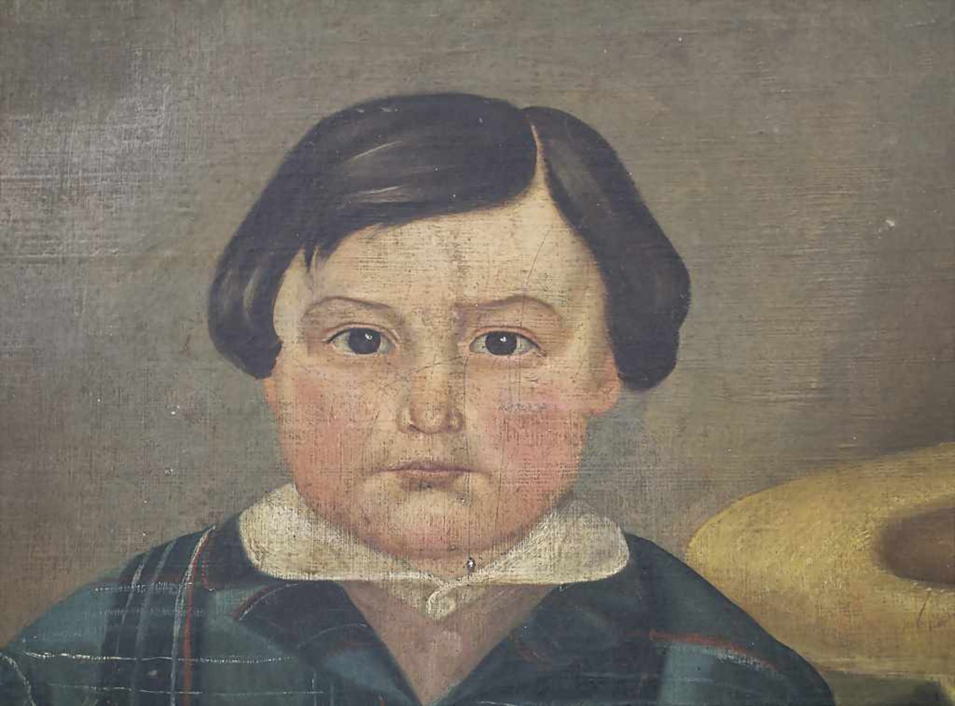 Godfing (19. Jh.), 'Porträt eines kleinen Jungen' / 'A portrait of a little boy'Technik: Öl auf - Bild 5 aus 6