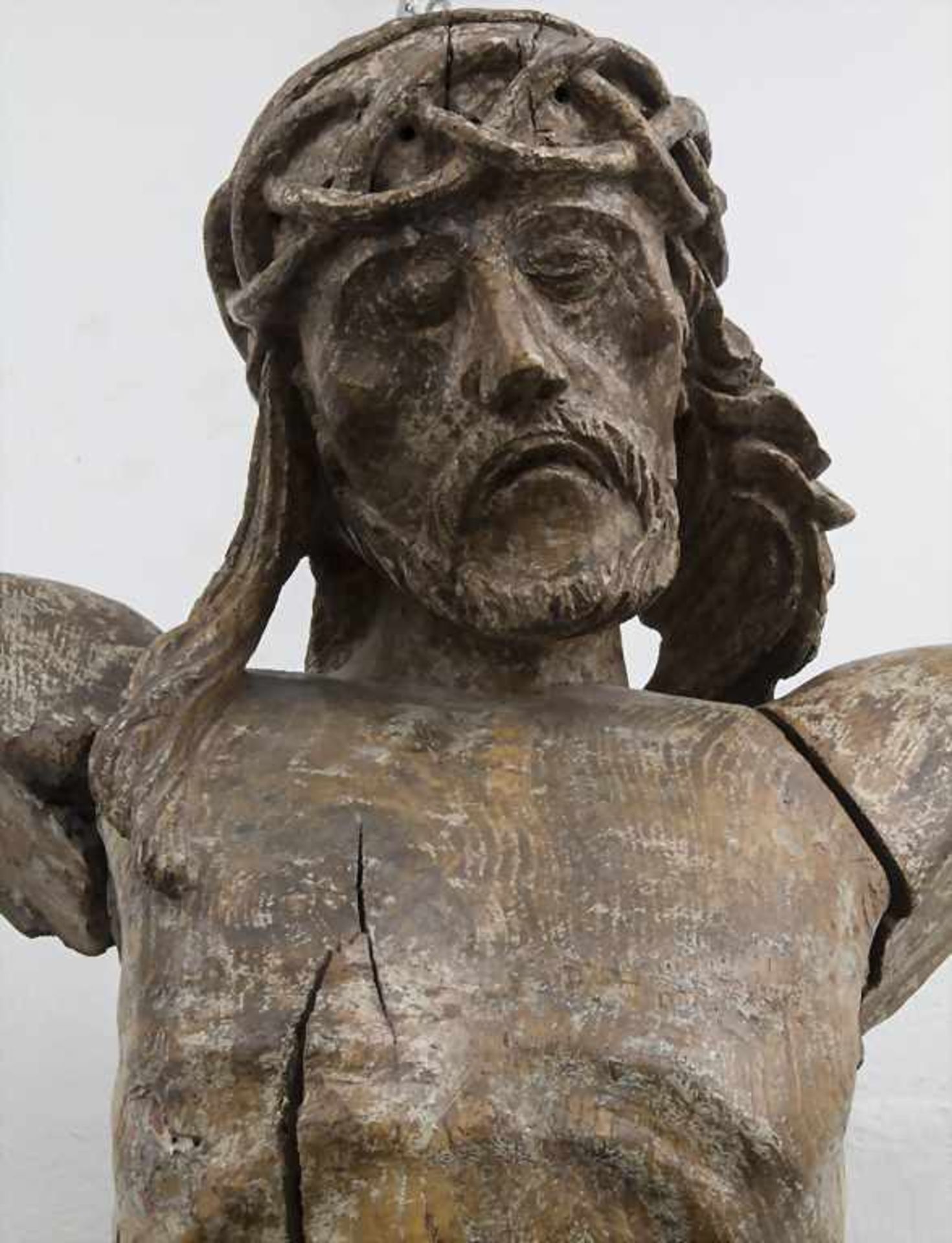 Holzskulptur 'Corpus Christi' / A wooden sculpture 'Corpus Christi', 16-17. Jh. Elsaß-Lothringen, - Bild 2 aus 18