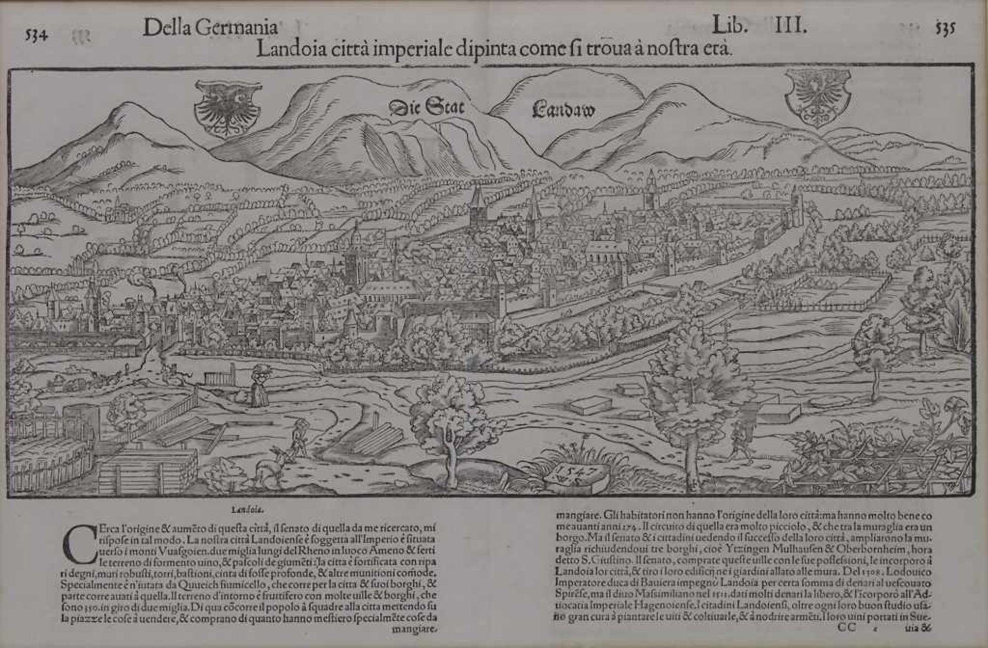 Sebastian Münster (1489-1552), Historische Ansicht von Landau / A historic view of LandauTitel: