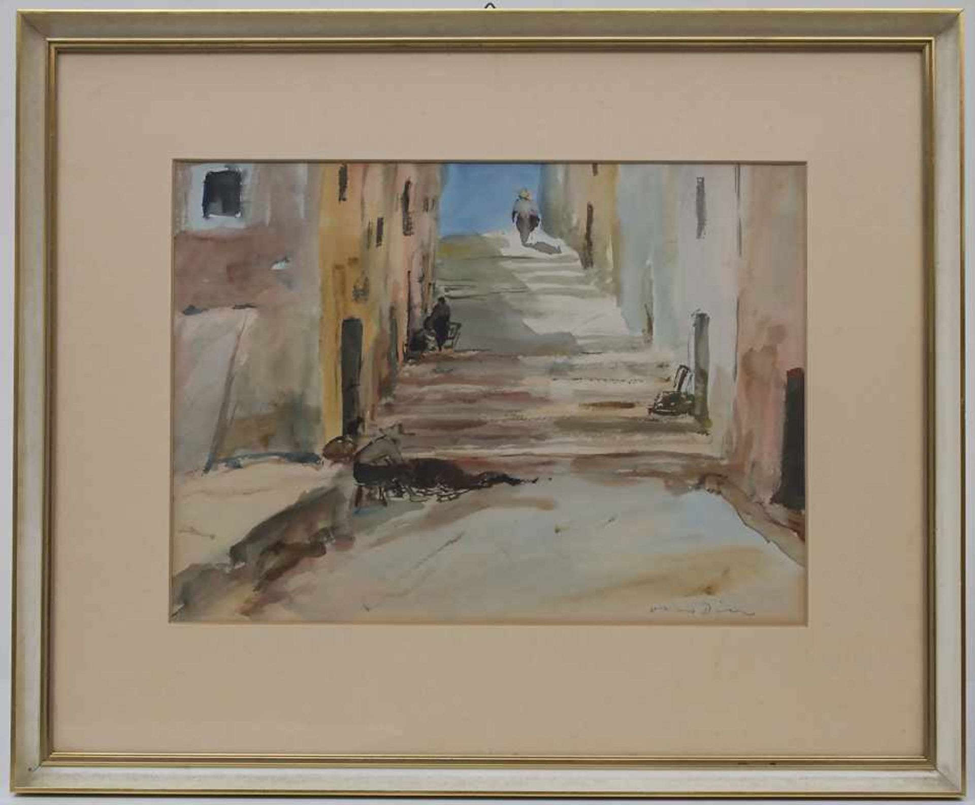 Otto Dill (1884-1957), 'Gasse auf Mallorca' / 'An alley on Majorca'Technik: Aquarell auf Papier, - Bild 2 aus 5