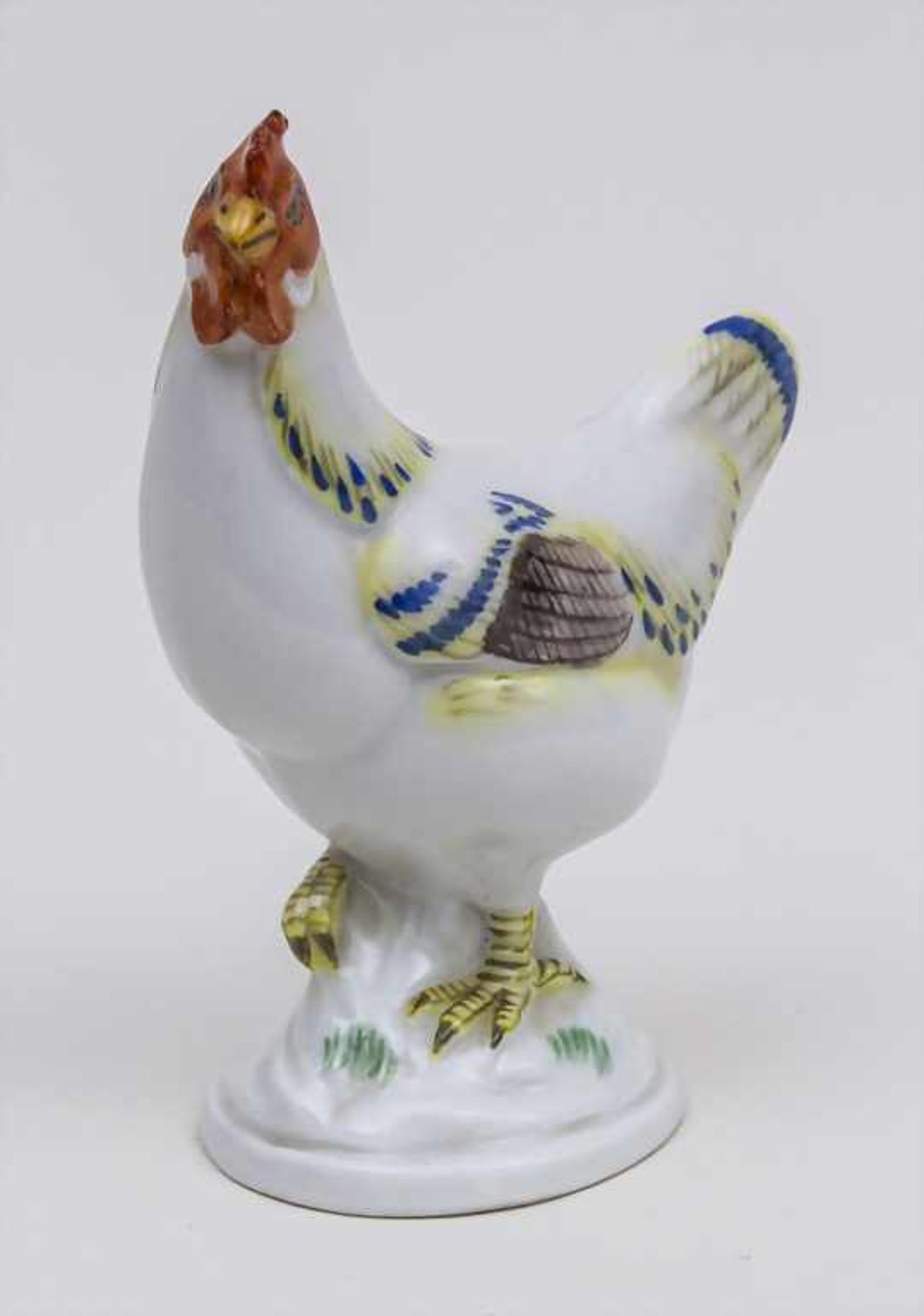 Huhn/Henne / Hen, Meissen, Mitte 20. Jh.Material: Porzellan, dezent bemalt u. glasiert,Marke: