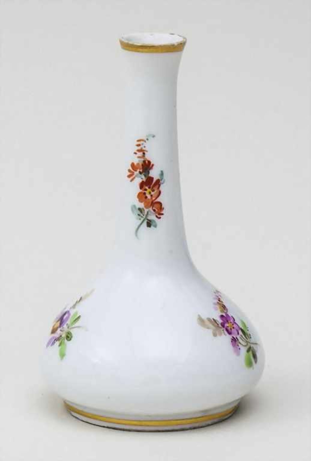 Miniatur Vase mit Streublumen / A Miniature Vase with Flowers, Meissen, ca. 1900Material: Porzellan, - Bild 2 aus 3