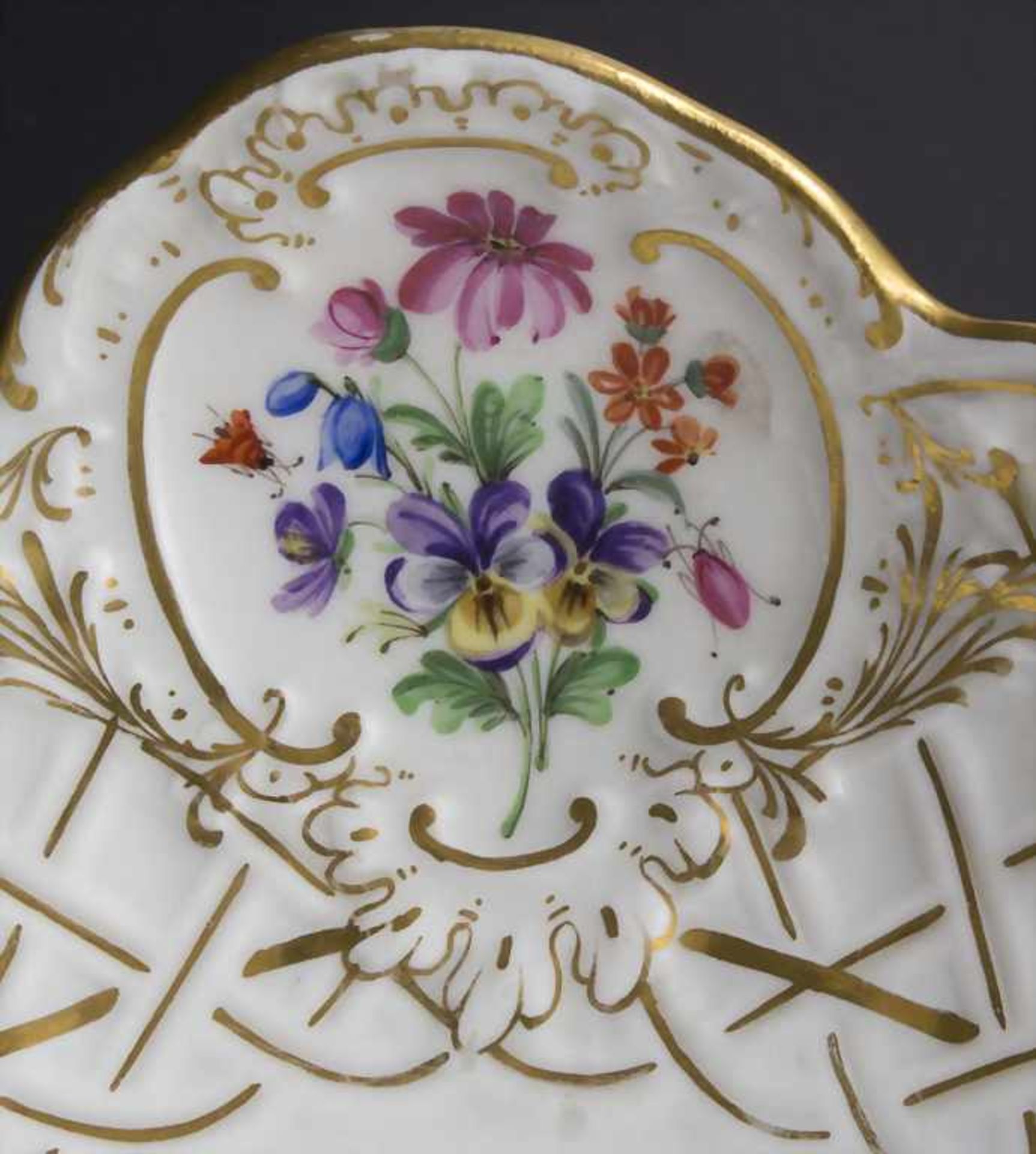 Obstschale mit Blumen und Insekten / A fruit bowl with flowers and insects, Meissen, um - Bild 5 aus 5